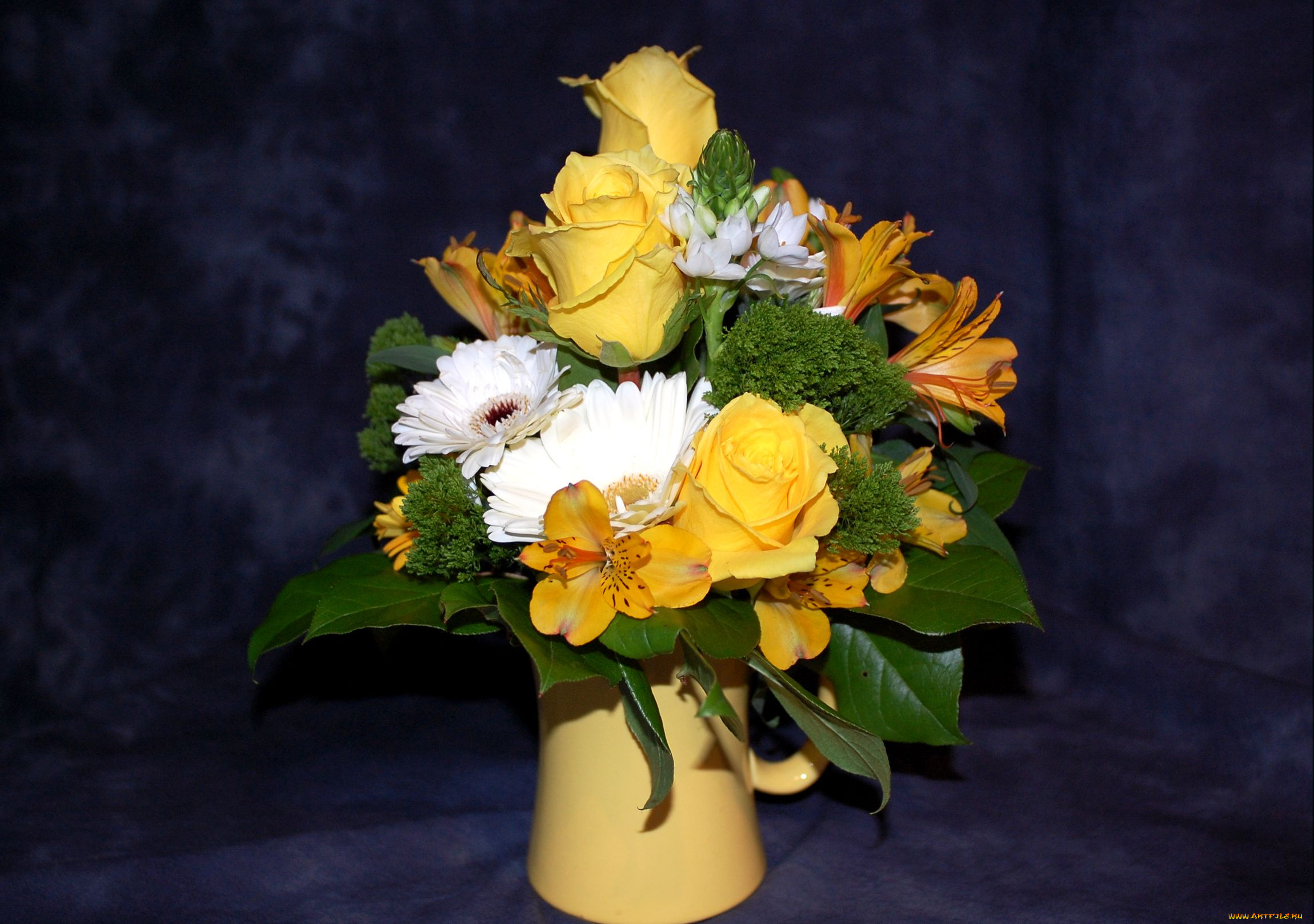 цветы, букеты, композиции, альстромерия, анемоны, герберы, розы