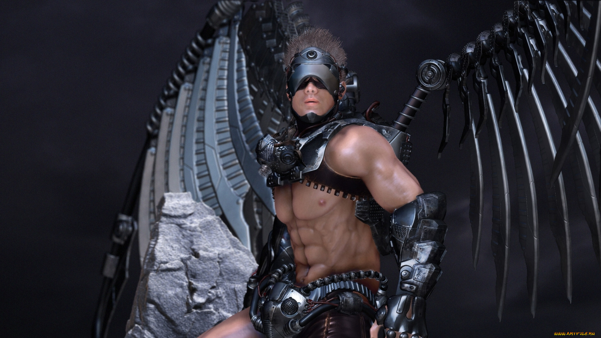 3д, графика, fantasy, фантазия, механизм, крылья