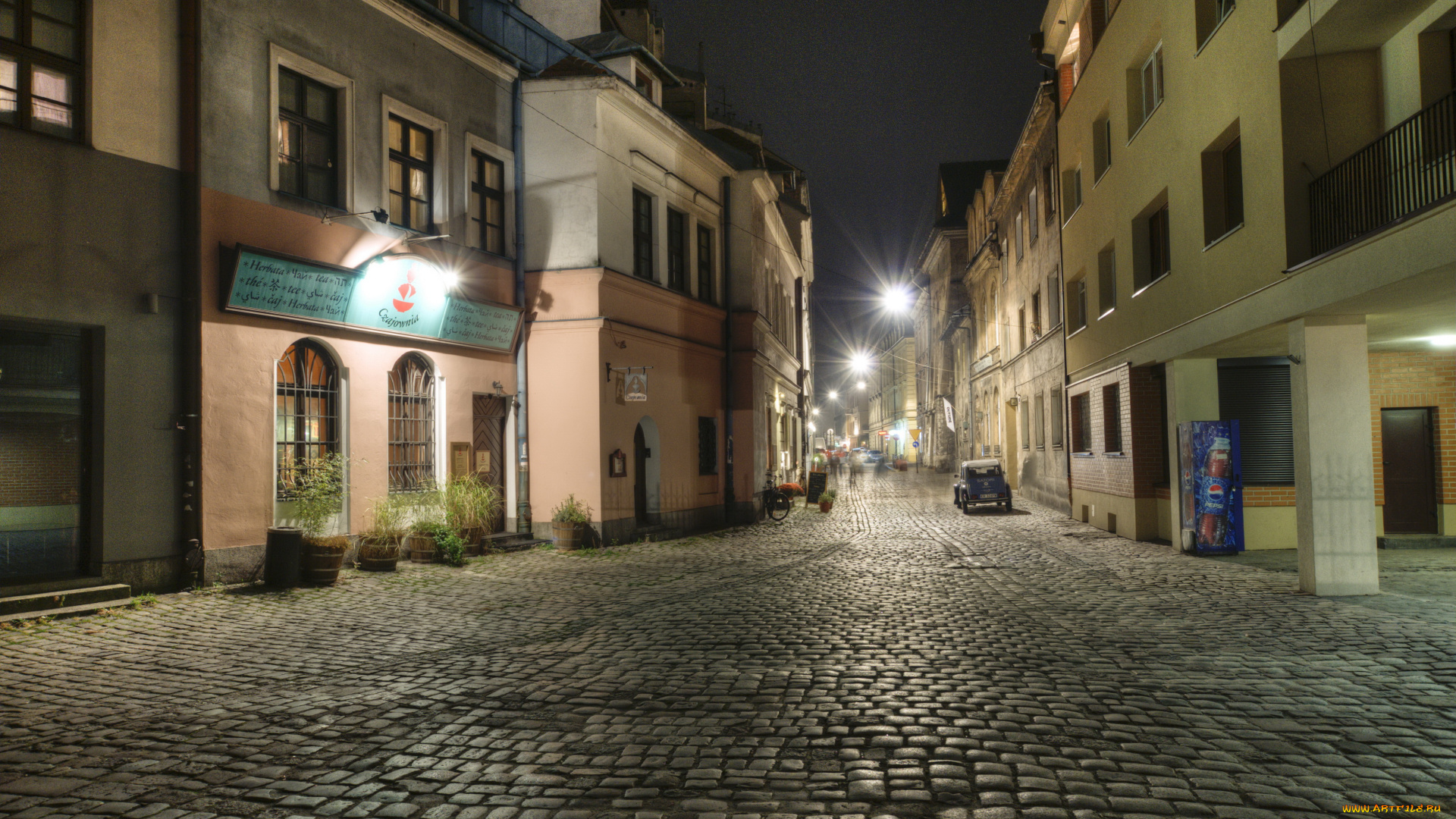 краков, польша, города, улицы, площади, набережные, огни, ночь, дома