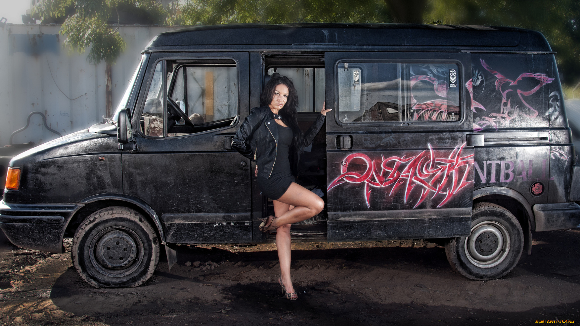 автомобили, авто, с, девушками, микроавтоьус