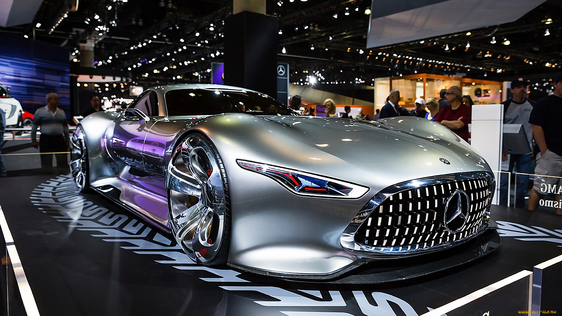 автомобили, выставки, и, уличные, фото, amg, benz, серебристый, серый, turismo, gran, mercedes, vision