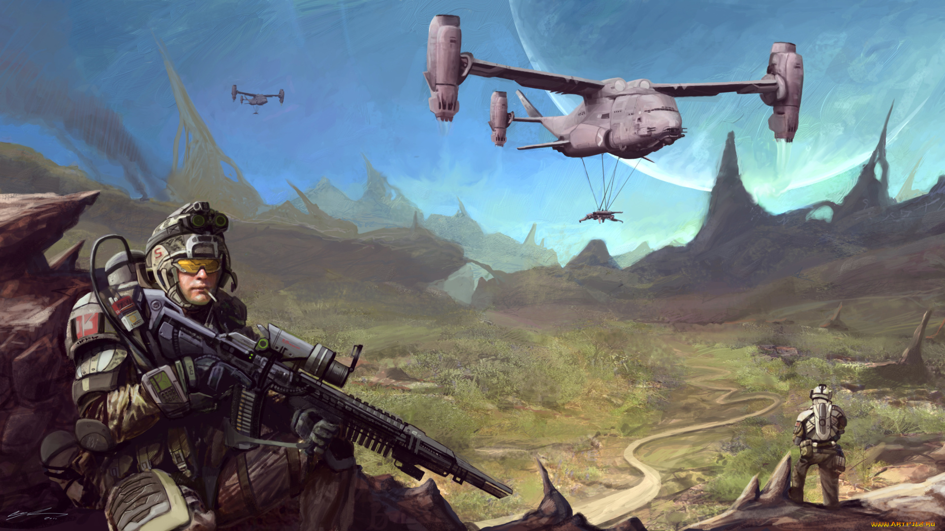 фэнтези, люди, планета, чужая, десант, высадка, спецназ, солдаты