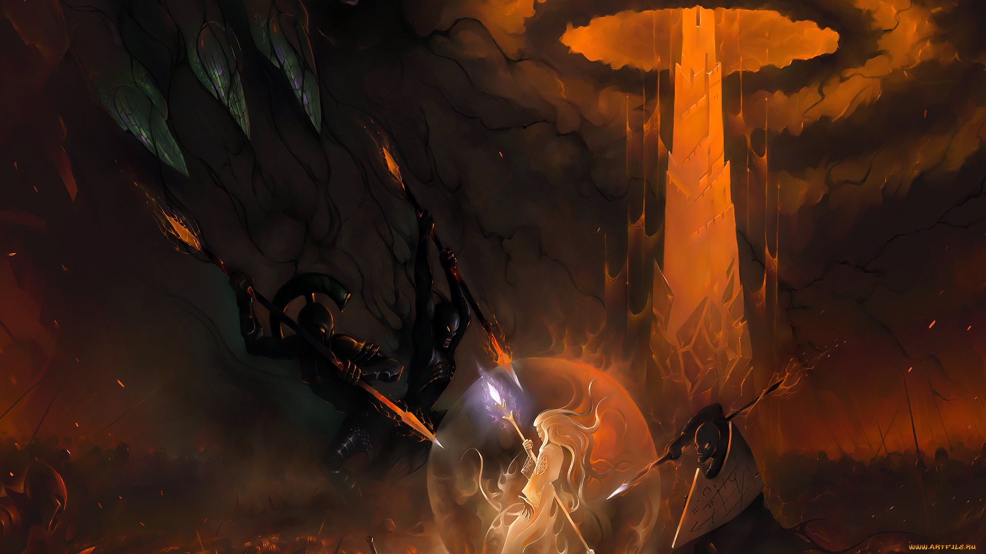 фэнтези, маги, , волшебники, маг, волшебник, сила, колдовство, демоны, поле, битва