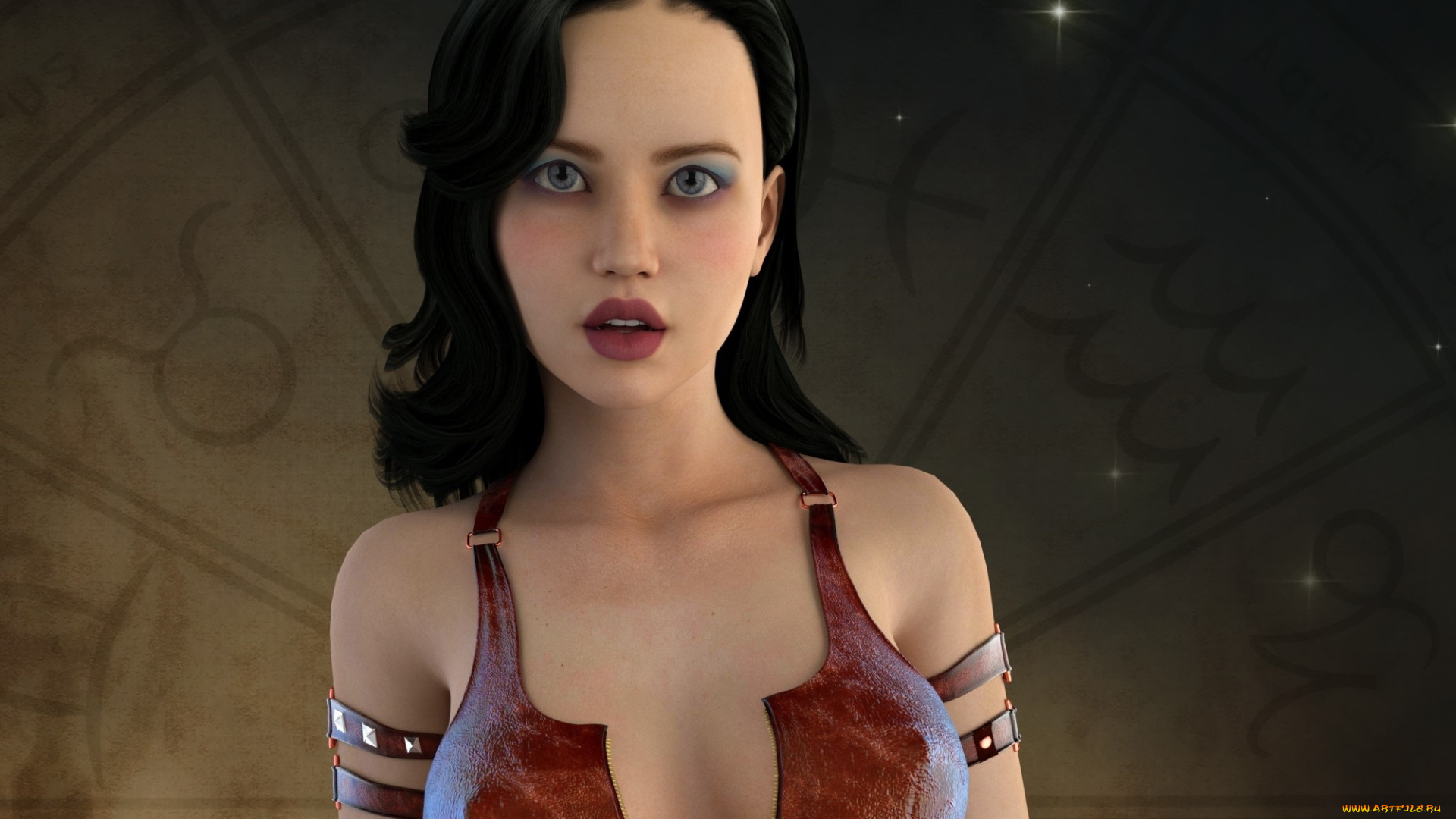 3д, графика, люди, , people, девушка, взгляд, фон