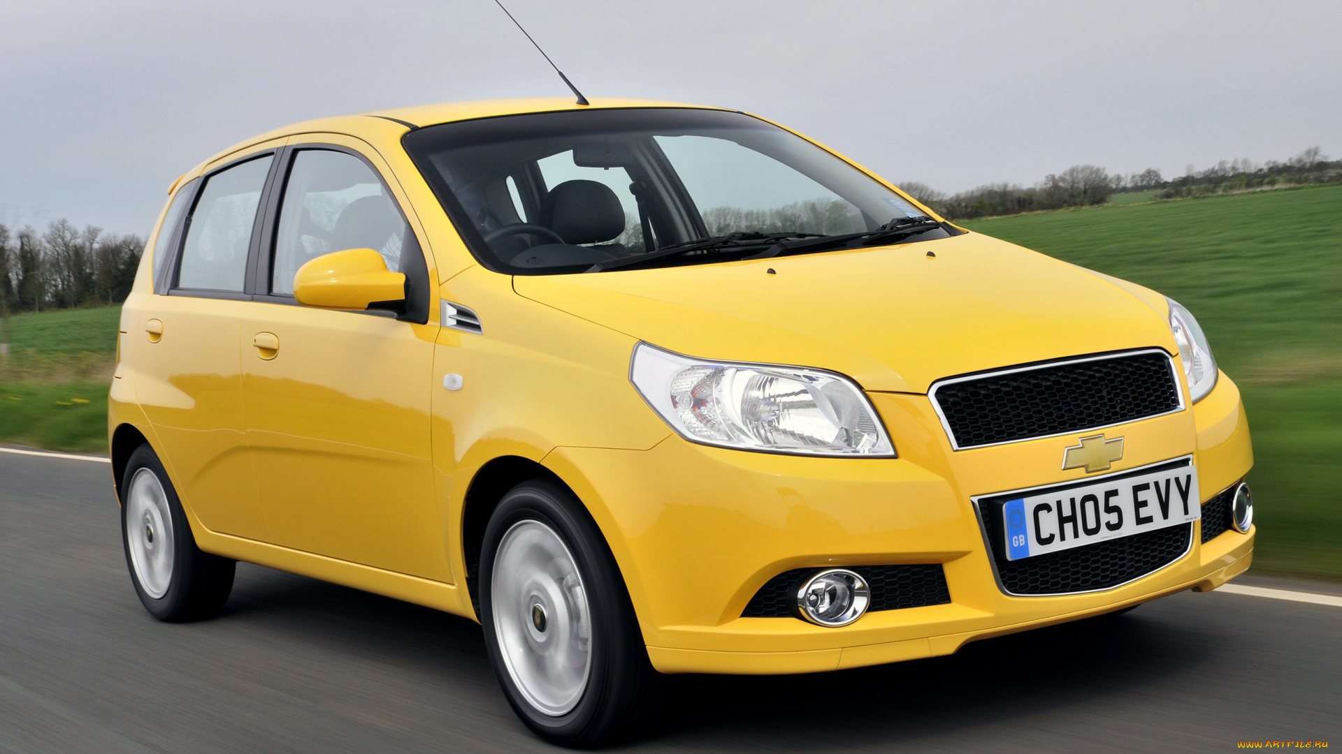 автомобили, chevrolet, 5-door, желтый, aveo, t250, uk-spec