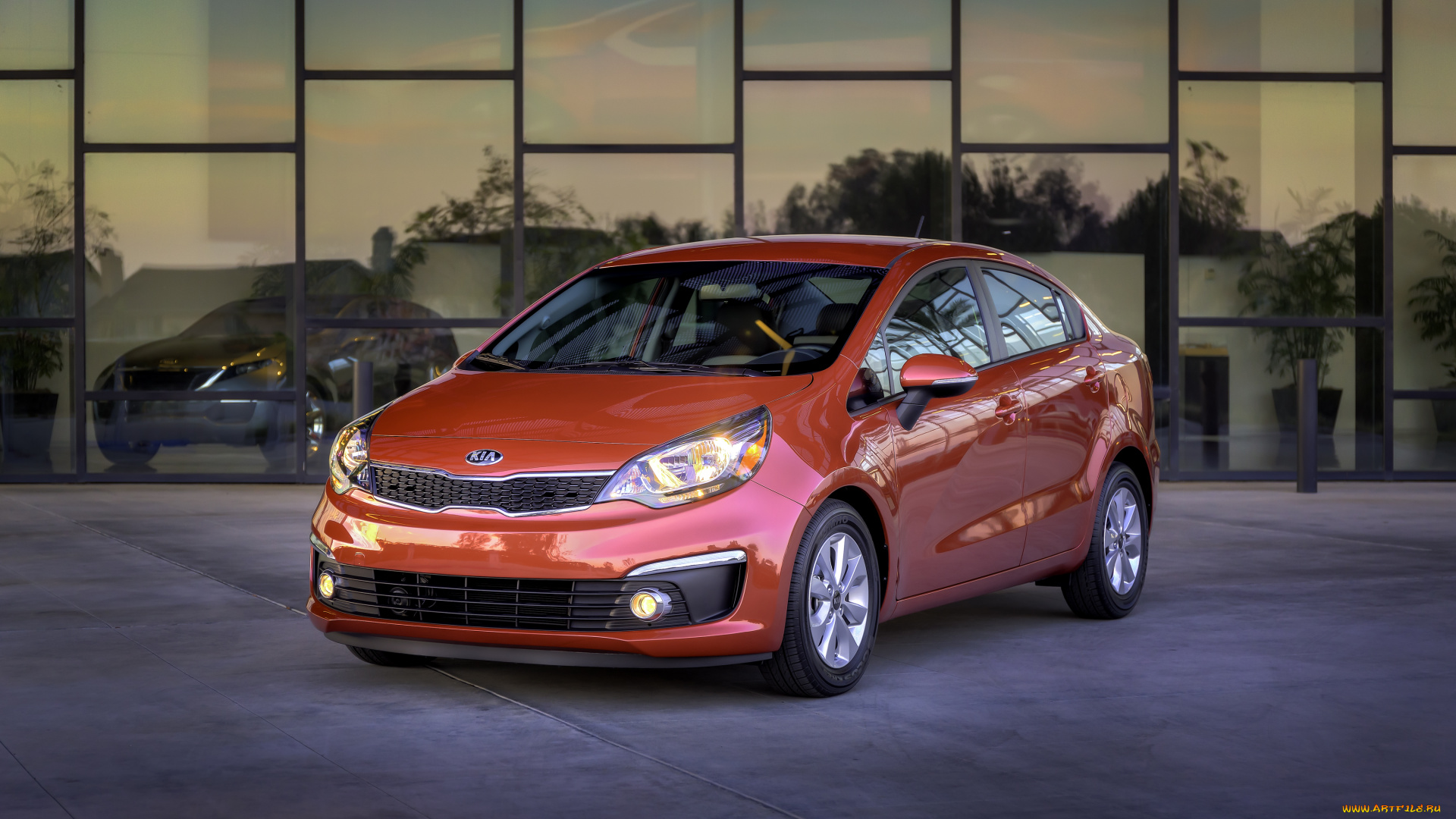 автомобили, kia, красный, ub, us-spec, rio, sedan, 2016г