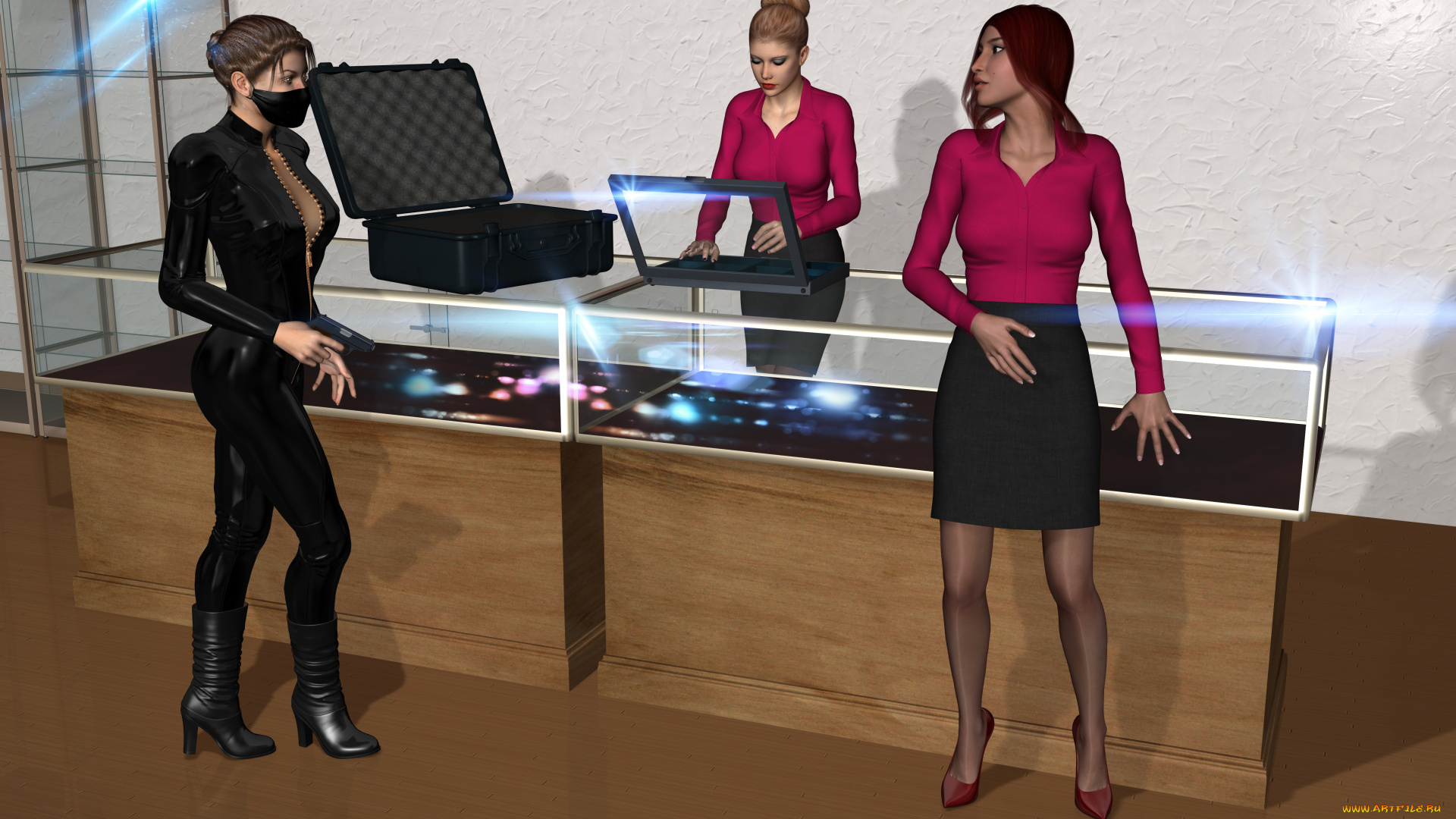 diamonds, shine, 3д, графика, фантазия, , fantasy, диаманты, магазин, фон, взгляд, девушки