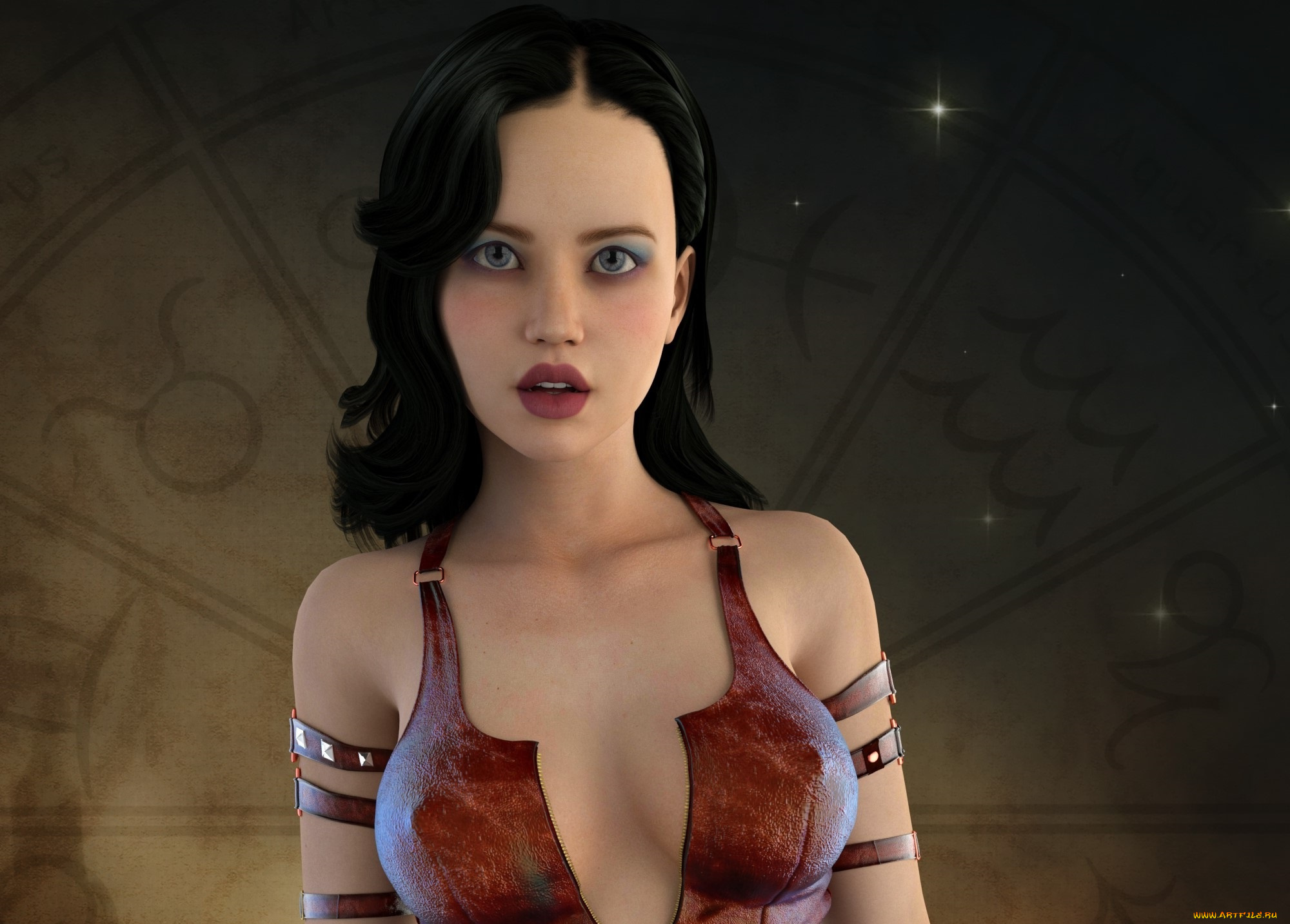 3д, графика, люди, , people, девушка, взгляд, фон