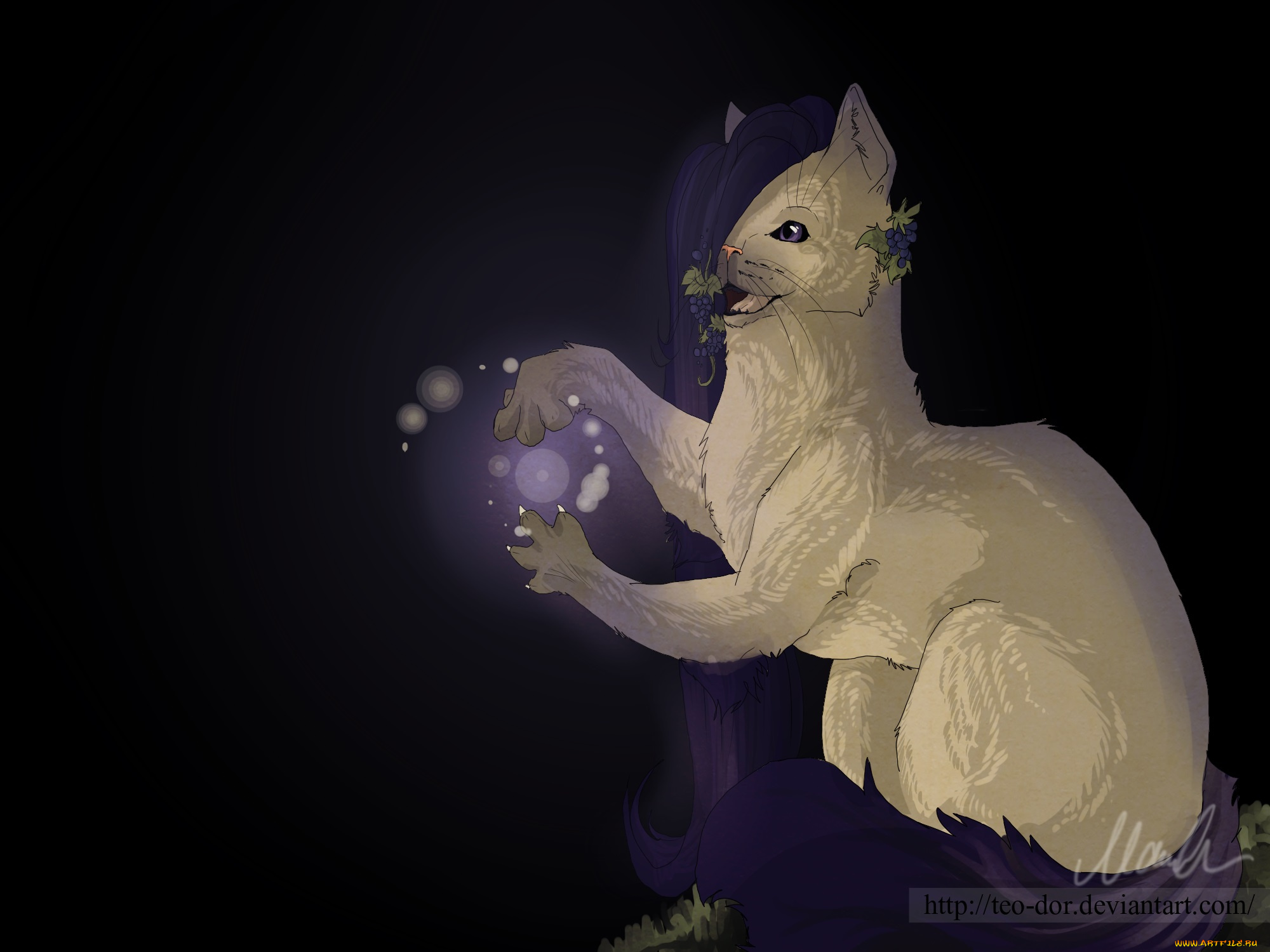 рисованное, животные, , сказочные, , мифические, магия, кот