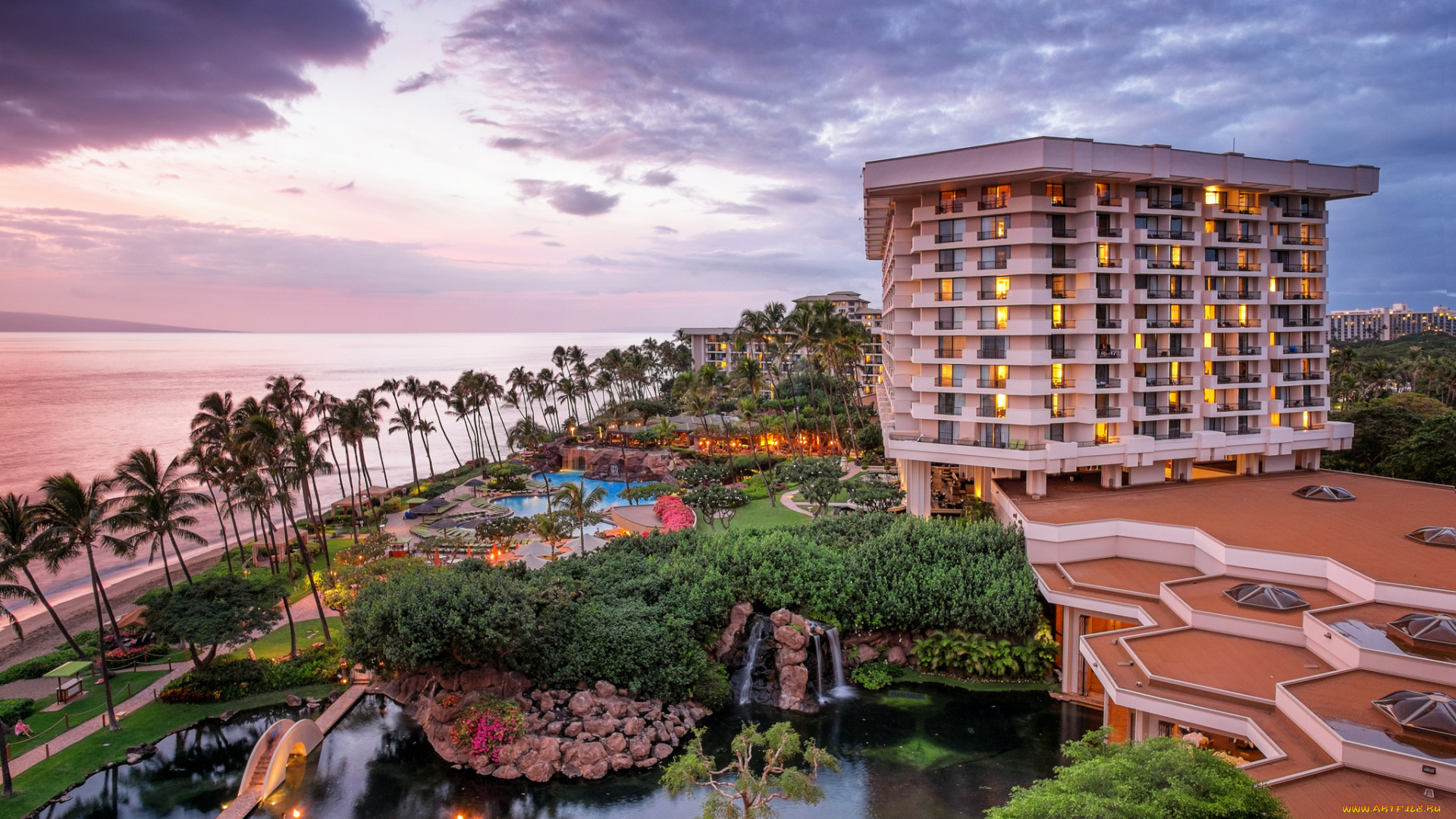 hyatt, regency, mau, города, -, панорамы, курорт, побережье, отель