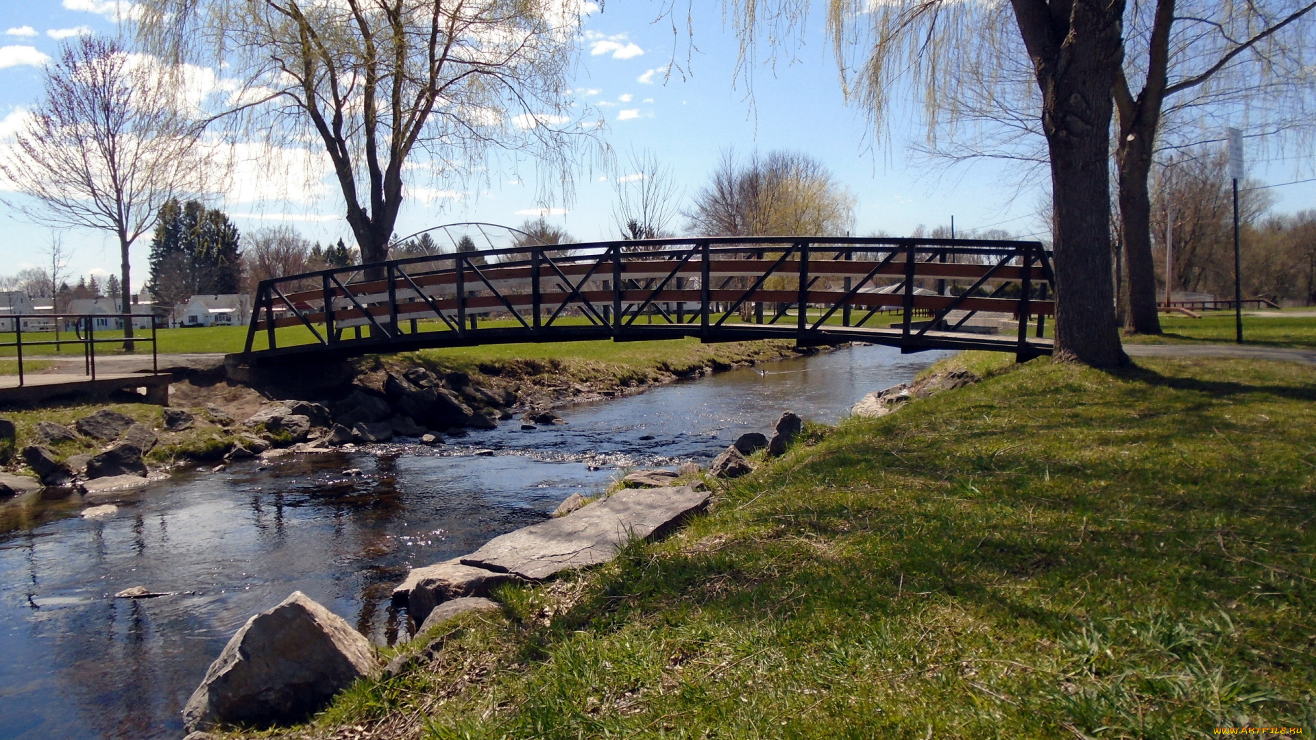 природа, реки, озера, мостик, речушка