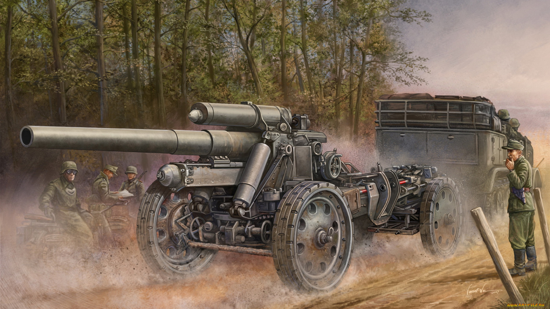 рисованное, армия, пушка