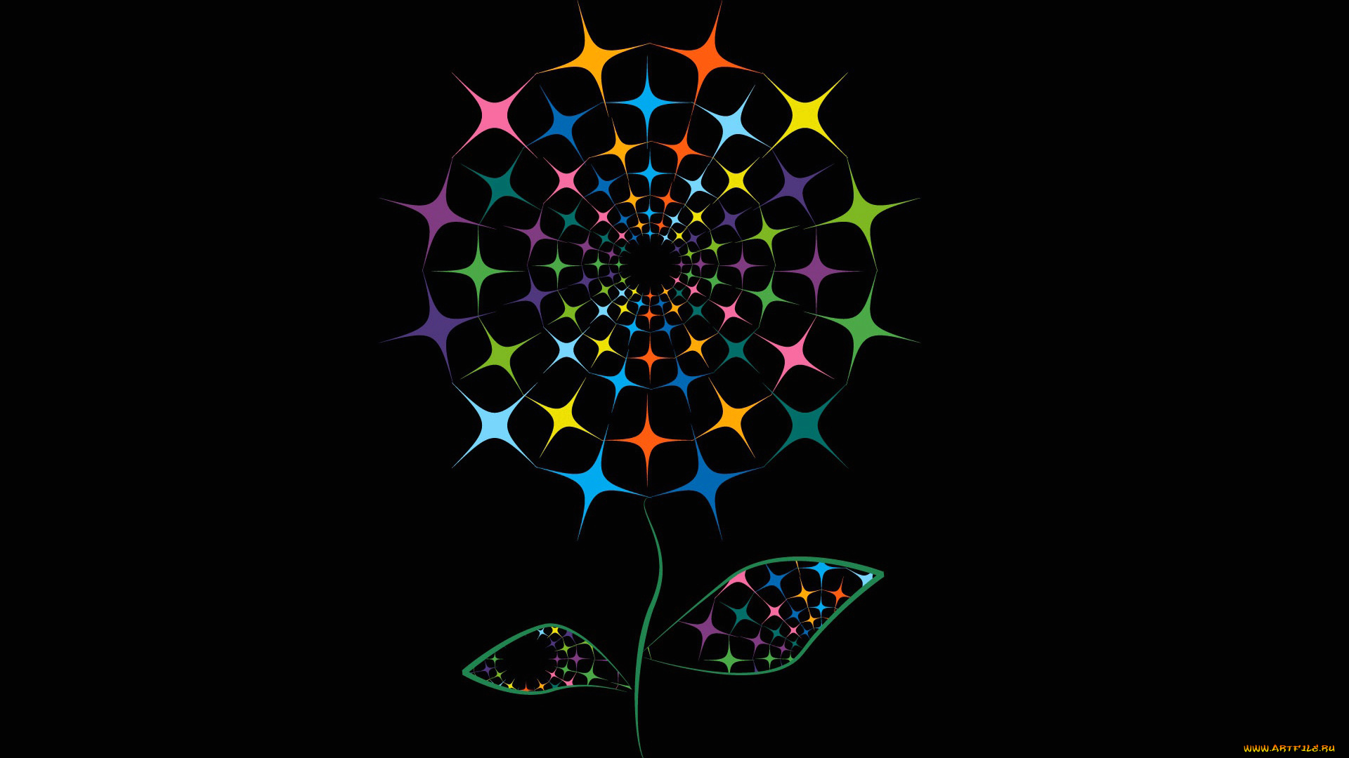 рисованное, минимализм, фон, линии, краски, цветок