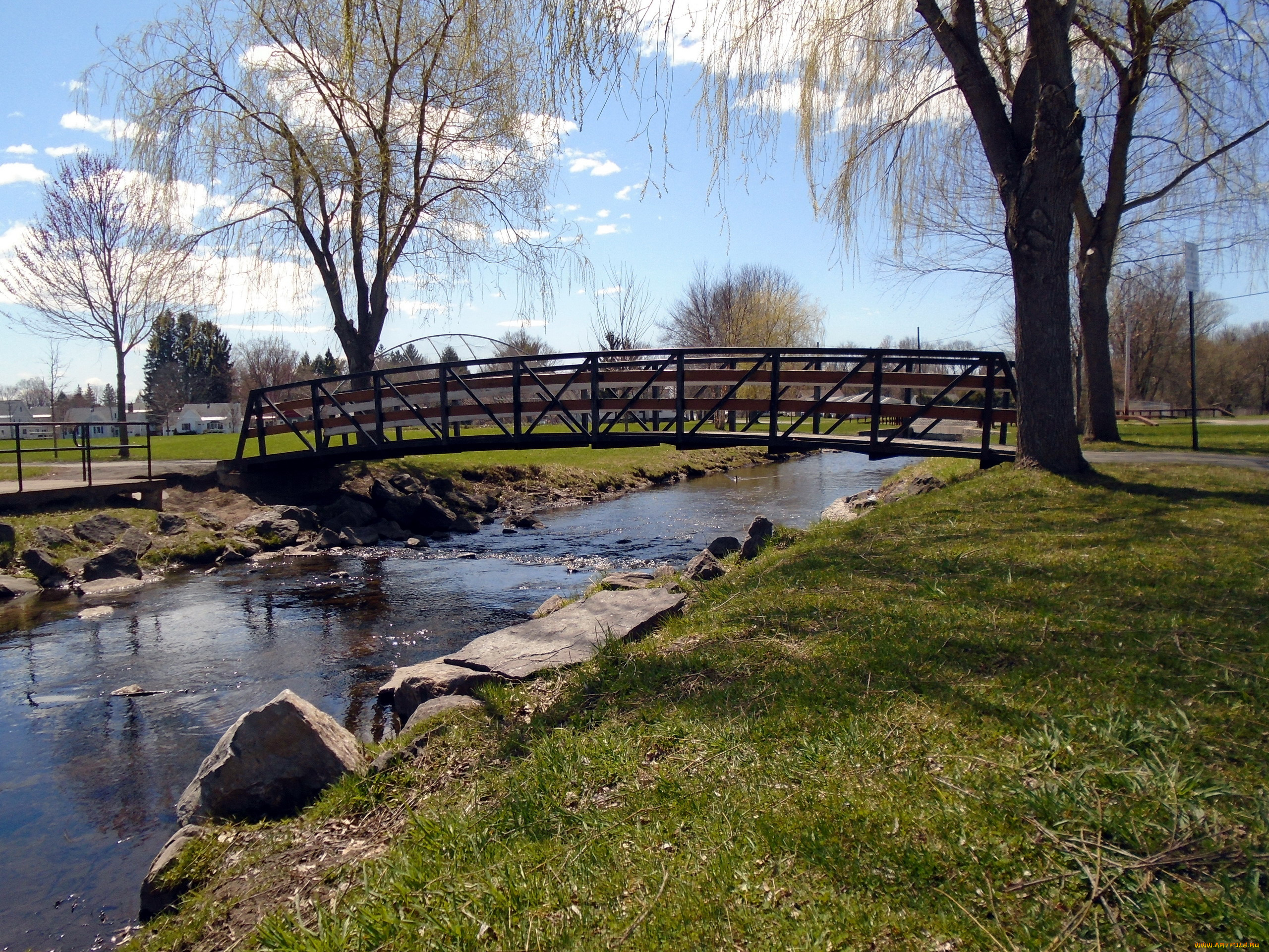 природа, реки, озера, мостик, речушка