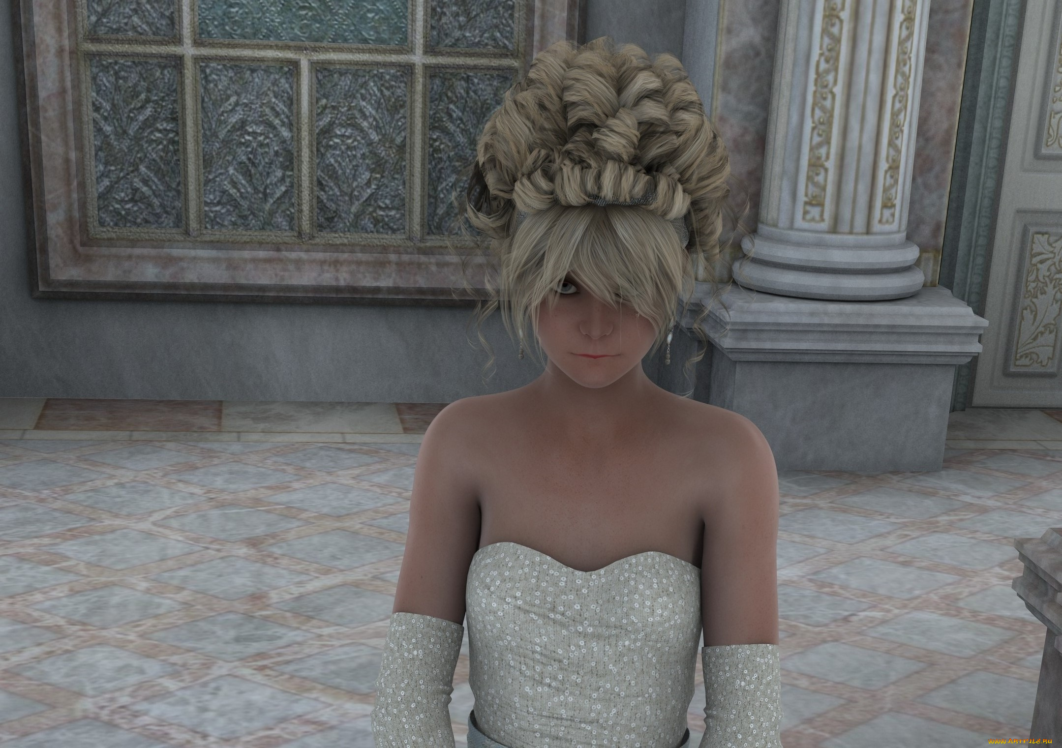 3д, графика, люди, , people, девушка, взгляд, фон