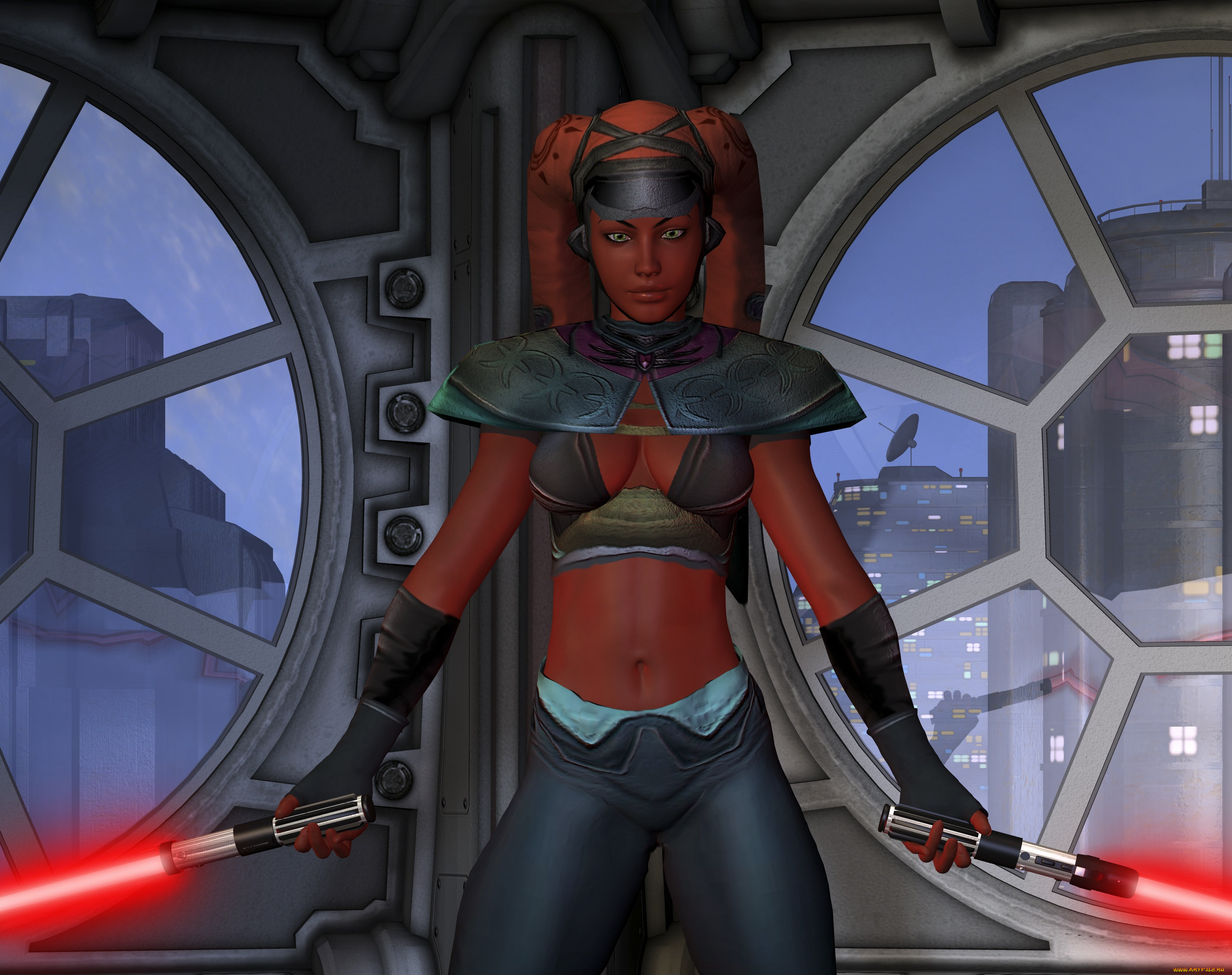 3д, графика, существа, , creatures, кастаника, фон, взгляд, оружие