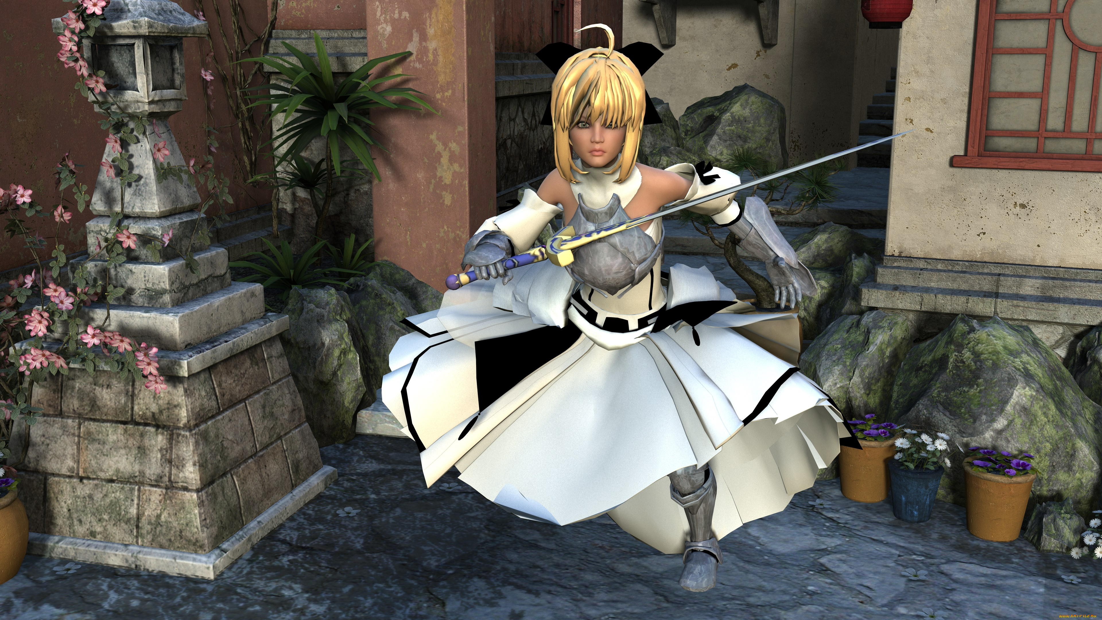 3д, графика, фантазия, , fantasy, девушка, взгляд, фон, оружие