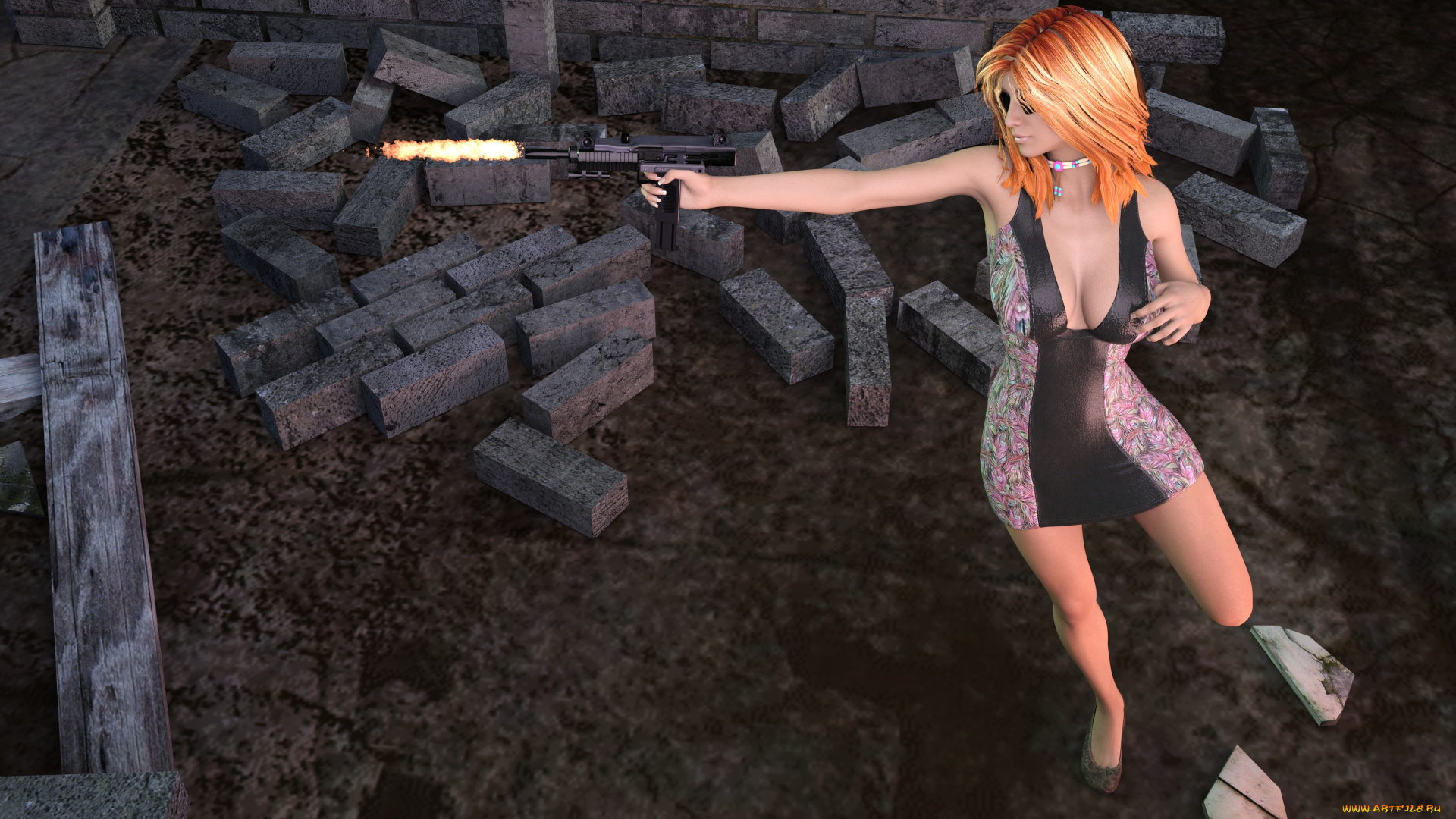 3д, графика, фантазия, , fantasy, взгляд, девушка, фон