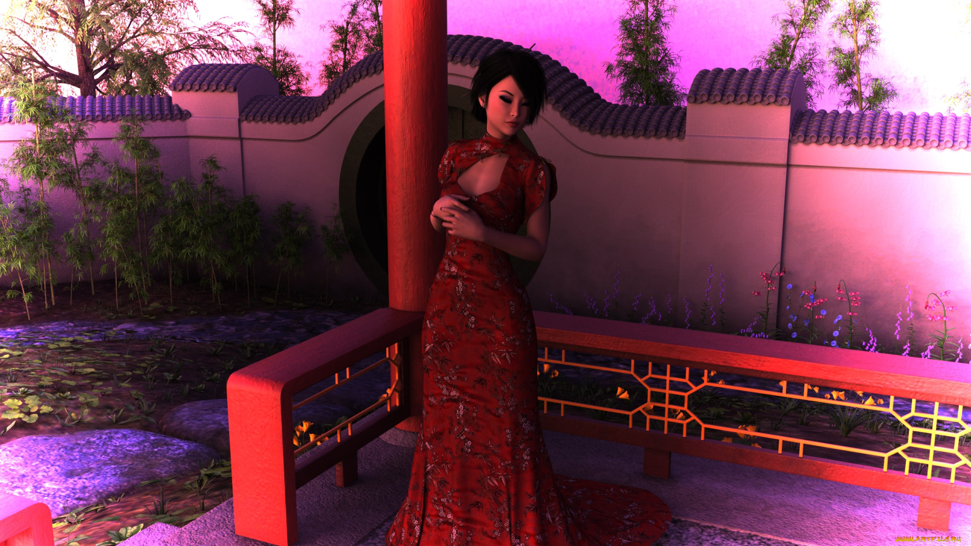 3д, графика, люди, , people, девушка, взгляд, фон