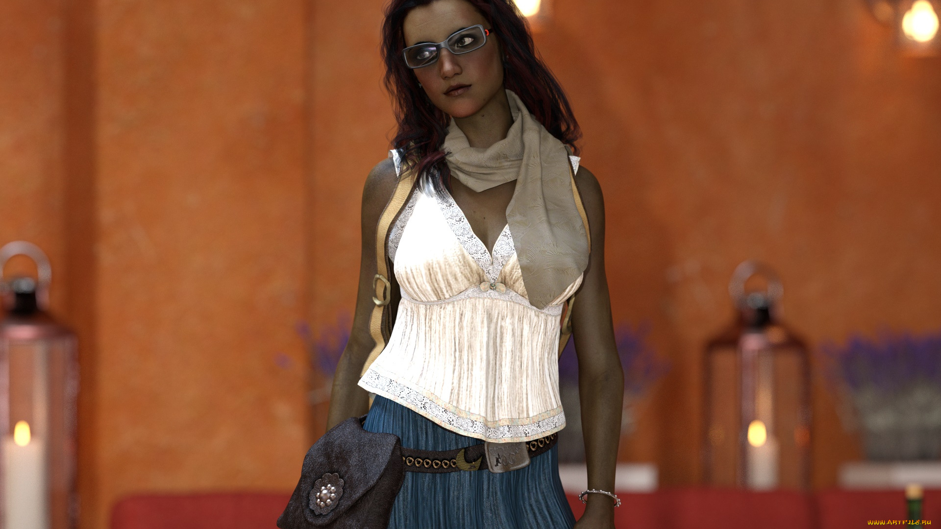 3д, графика, люди, , people, девушка, взгляд, фон