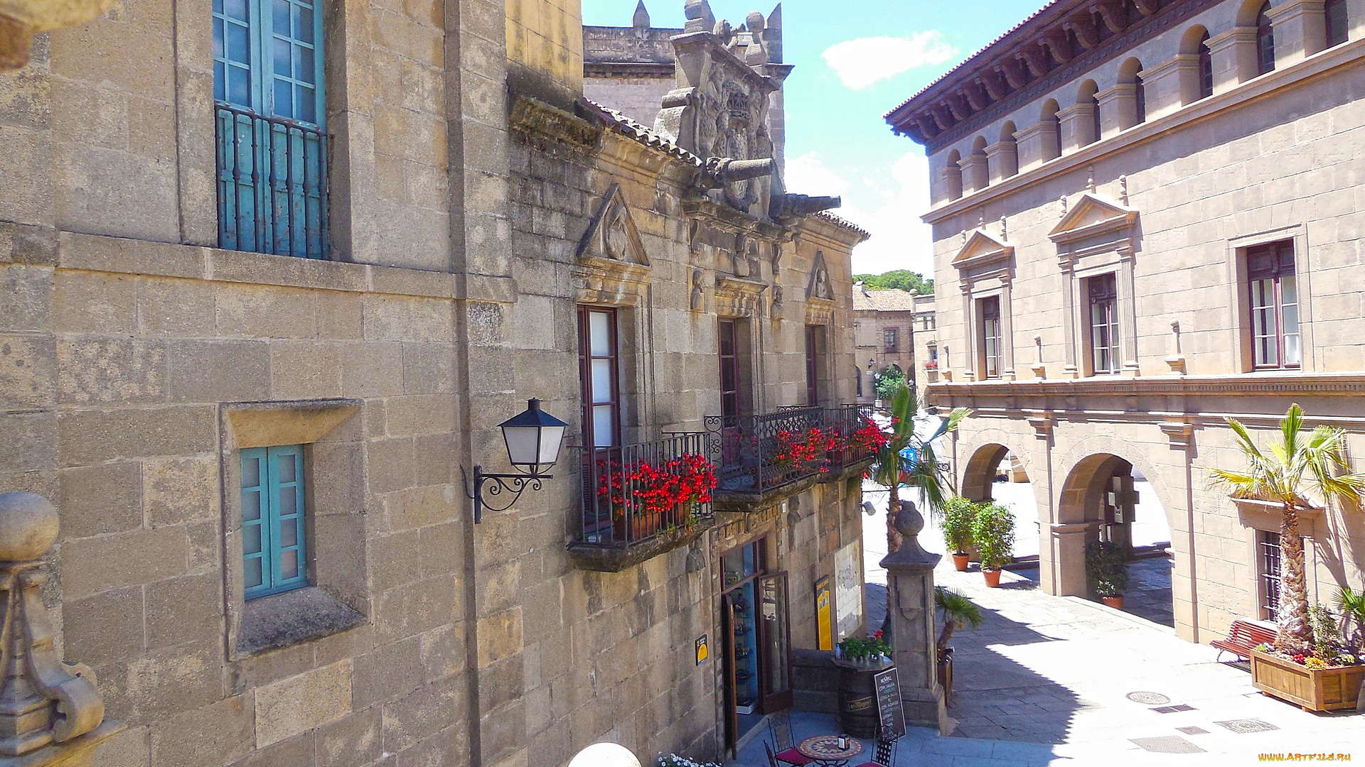 барселона, города, -, здания, , дома, дом, цветы