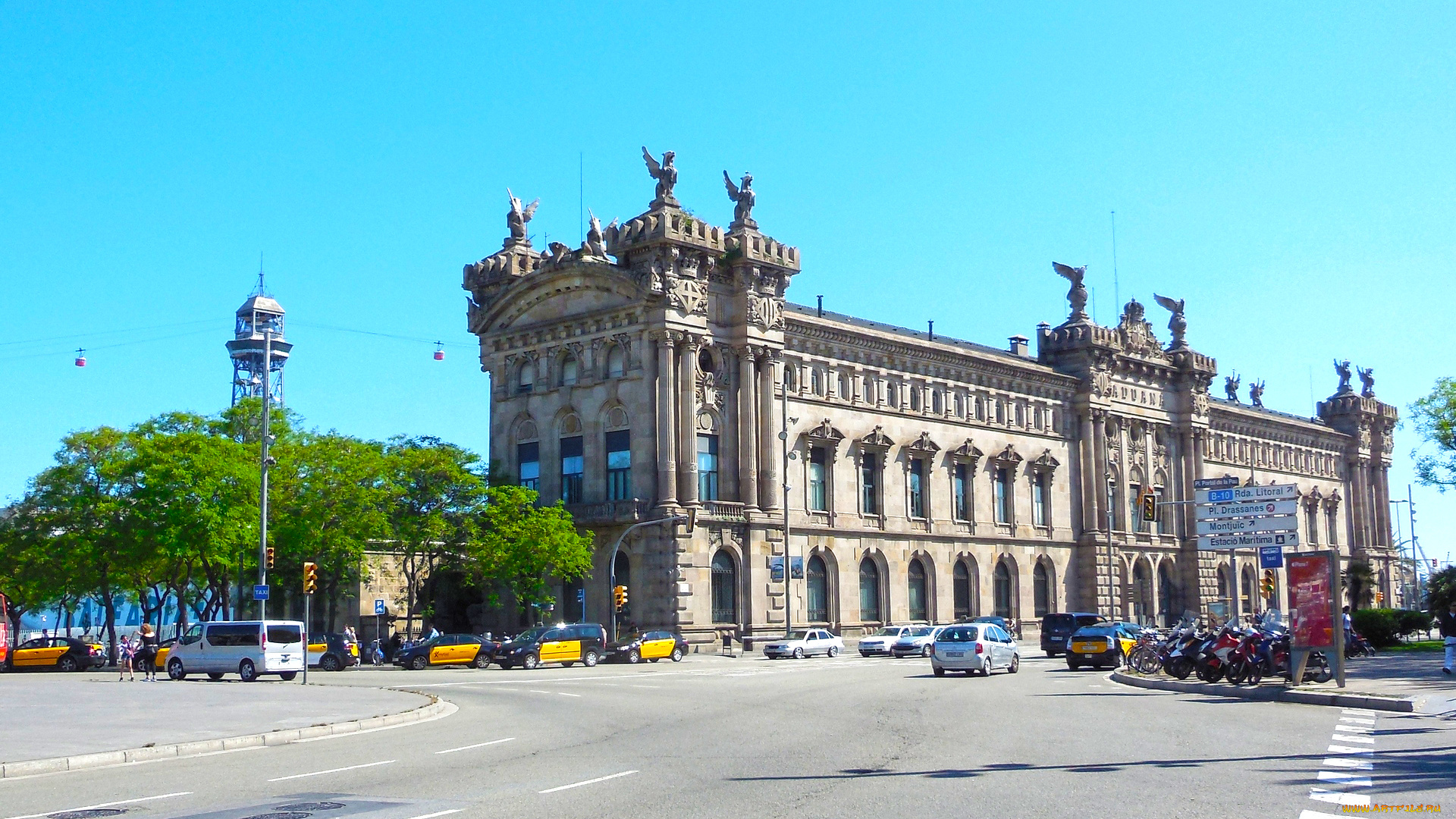 барселона, города, барселона, , испания, здание, дорога