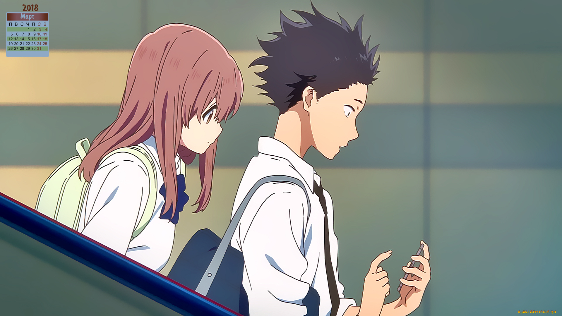 календари, аниме, девушка, 2018, парень