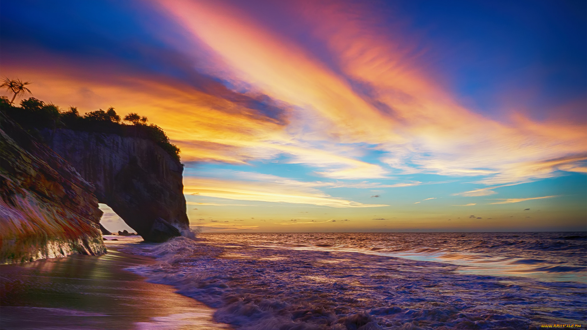 природа, побережье, простор