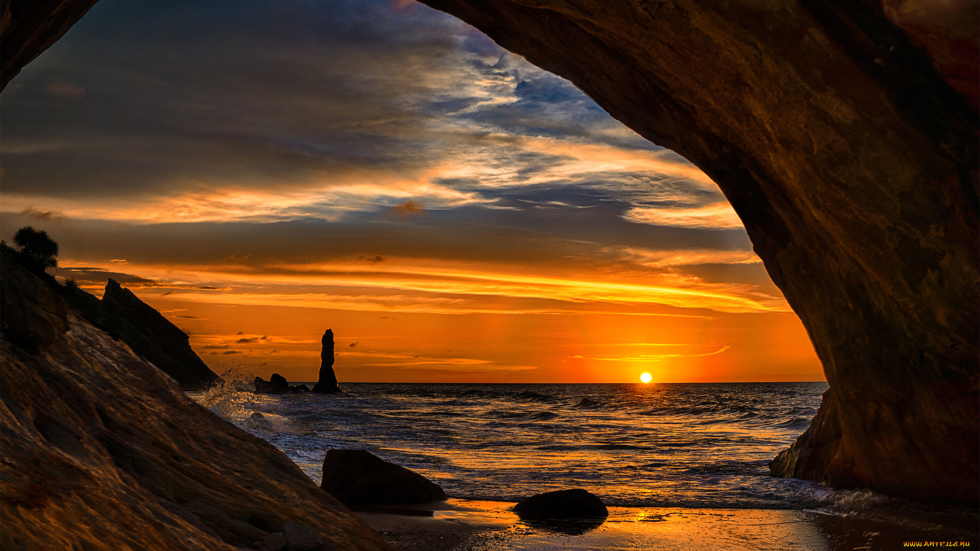 природа, побережье, простор