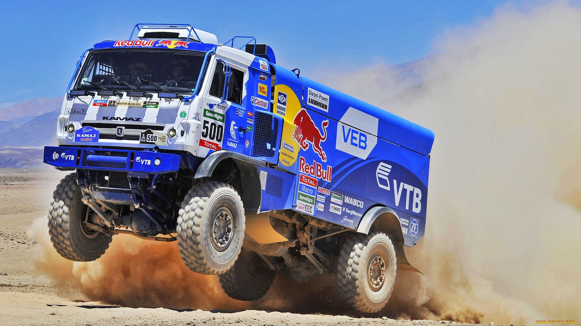 спорт, авторалли, rally, redbull, kamaz, dakar, передок, пыль, состязание, камаз, дакар, ралли, гонка, master, зверь, мастер, 500, грузовик