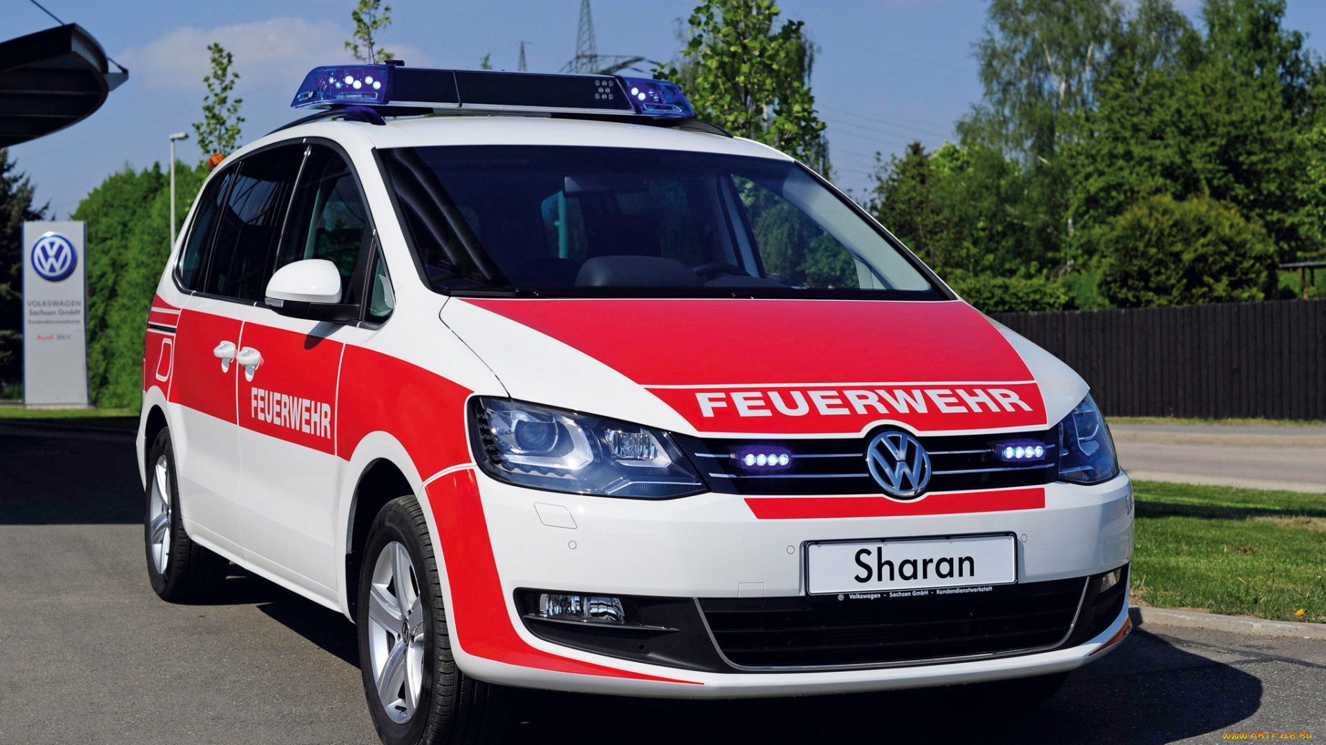 volkswagen, sharan, feuerwehr, 2010, автомобили, скорая, помощь, volkswagen, sharan, feuerwehr, 2010
