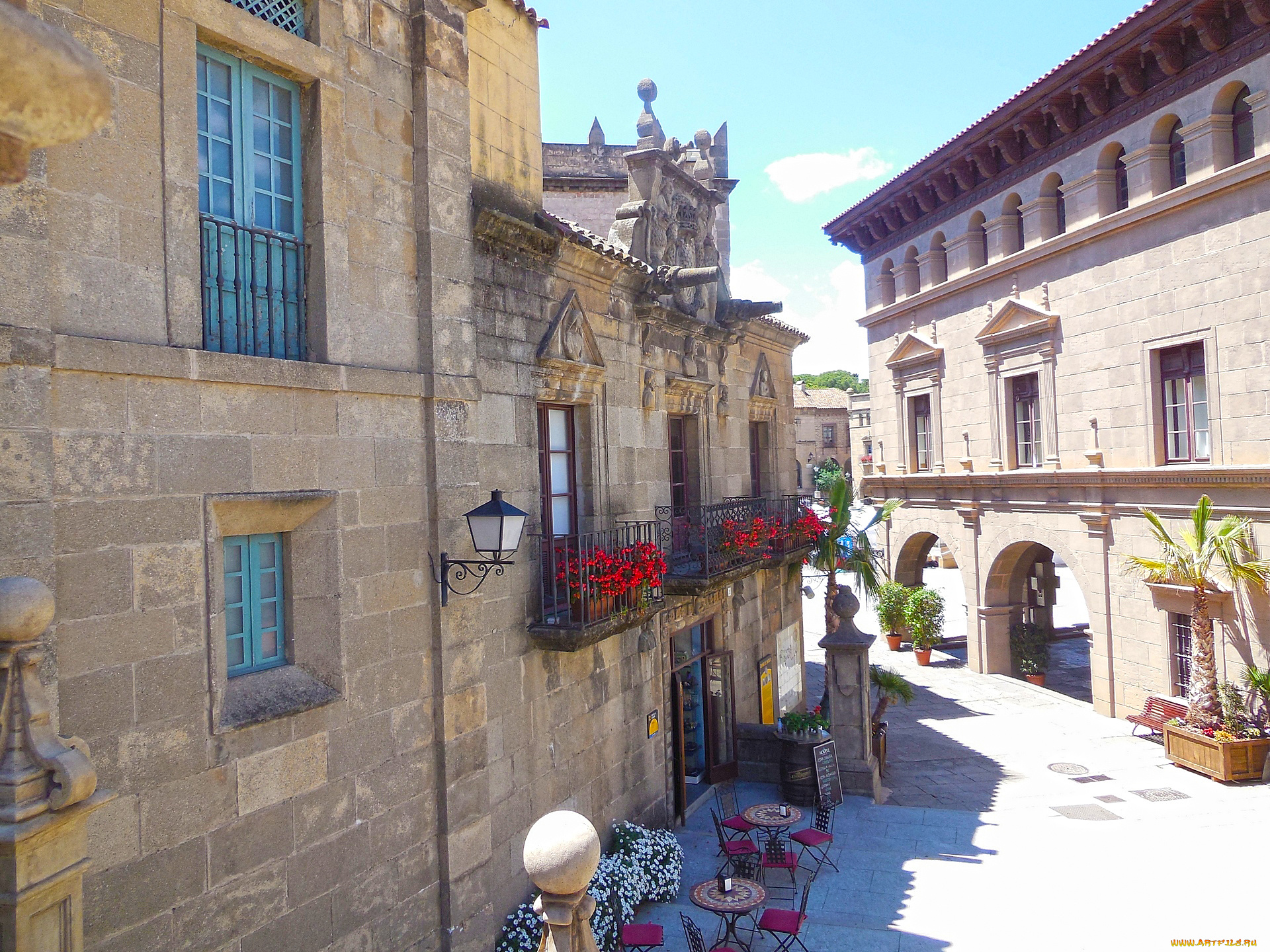 барселона, города, -, здания, , дома, дом, цветы