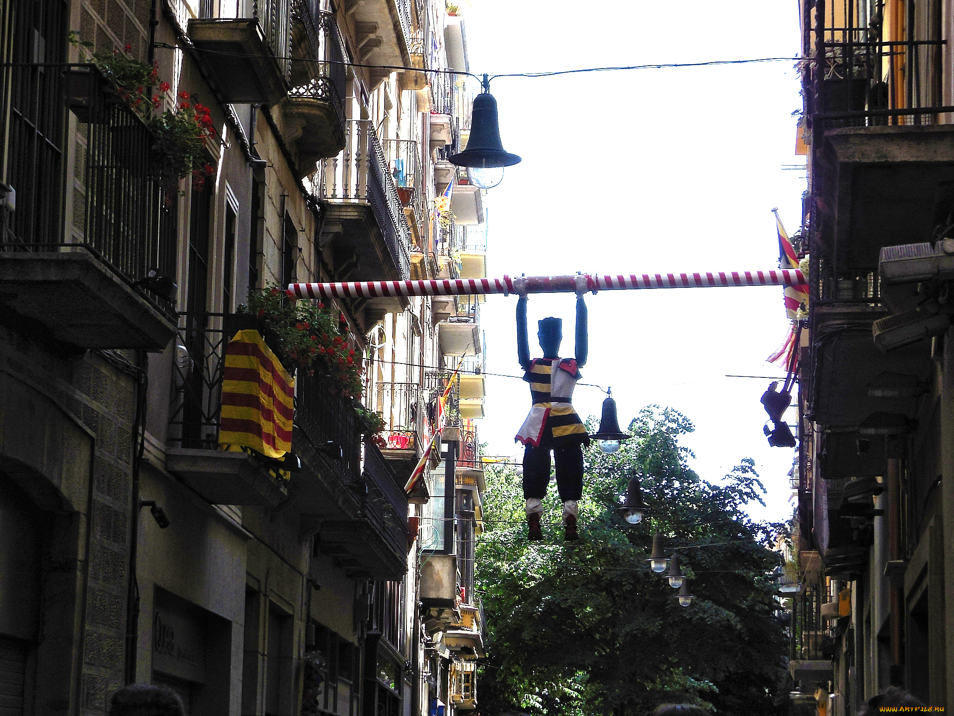 города, -, другое, кукла, балкон, здание