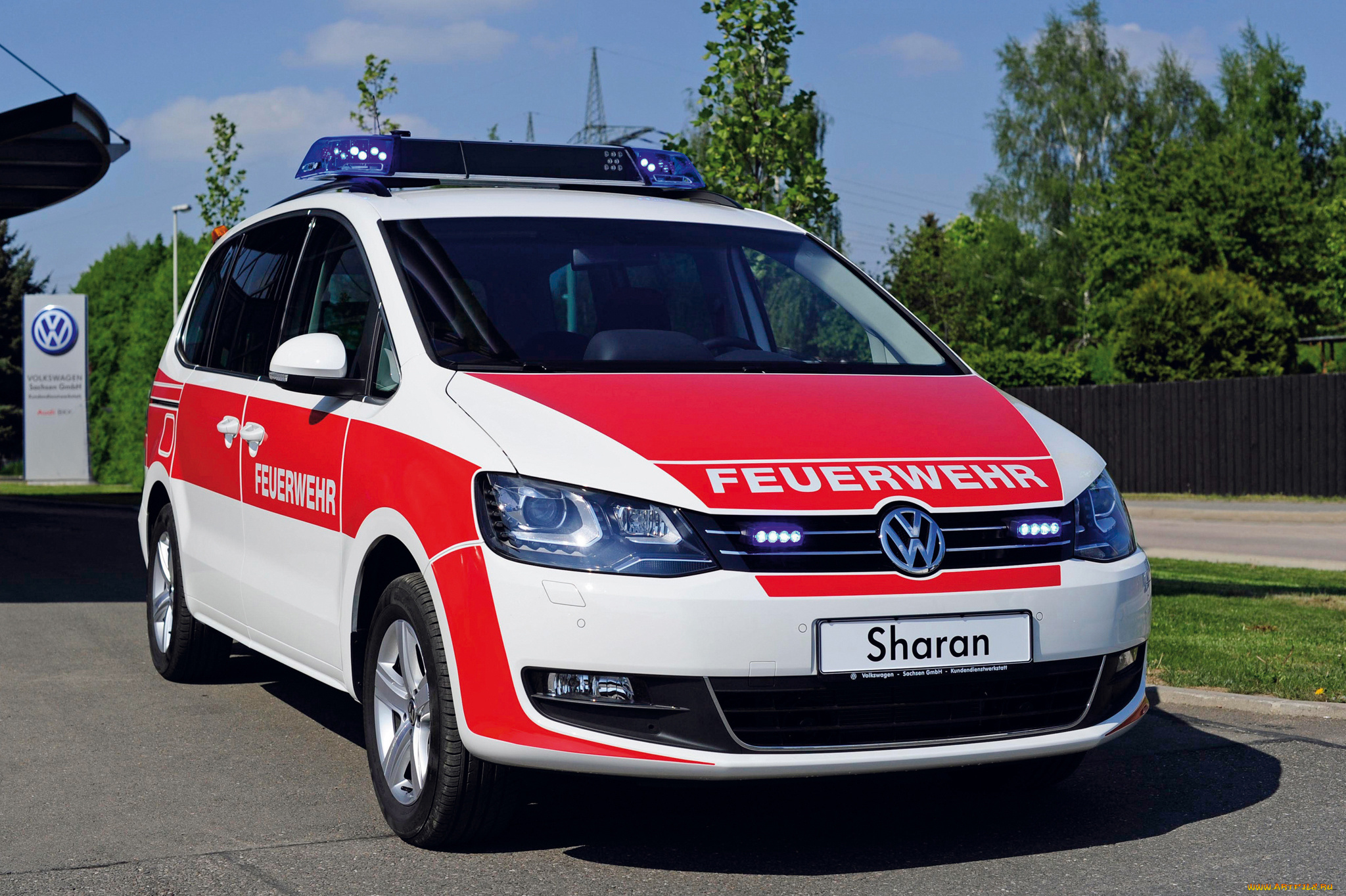 volkswagen, sharan, feuerwehr, 2010, автомобили, скорая, помощь, volkswagen, sharan, feuerwehr, 2010