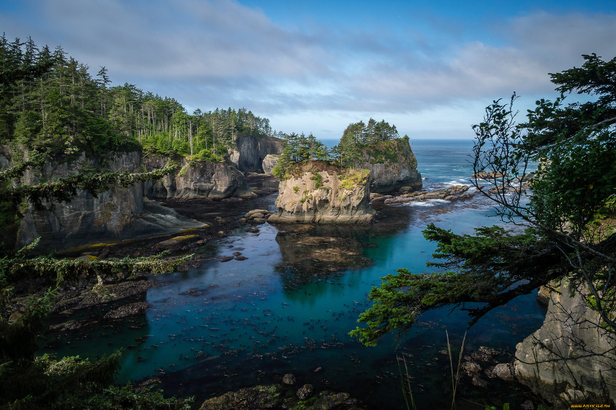 природа, побережье, простор