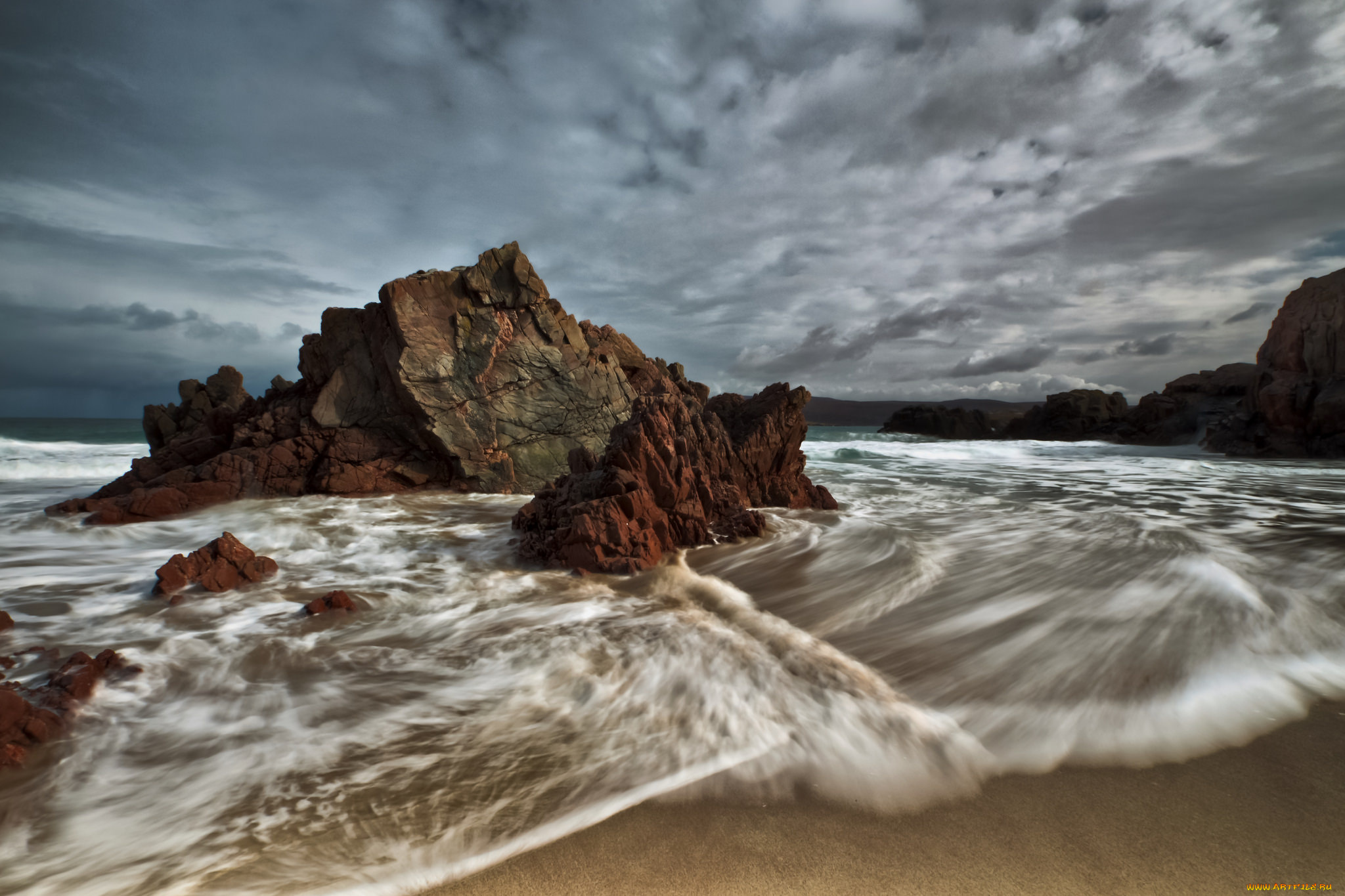 природа, побережье, простор