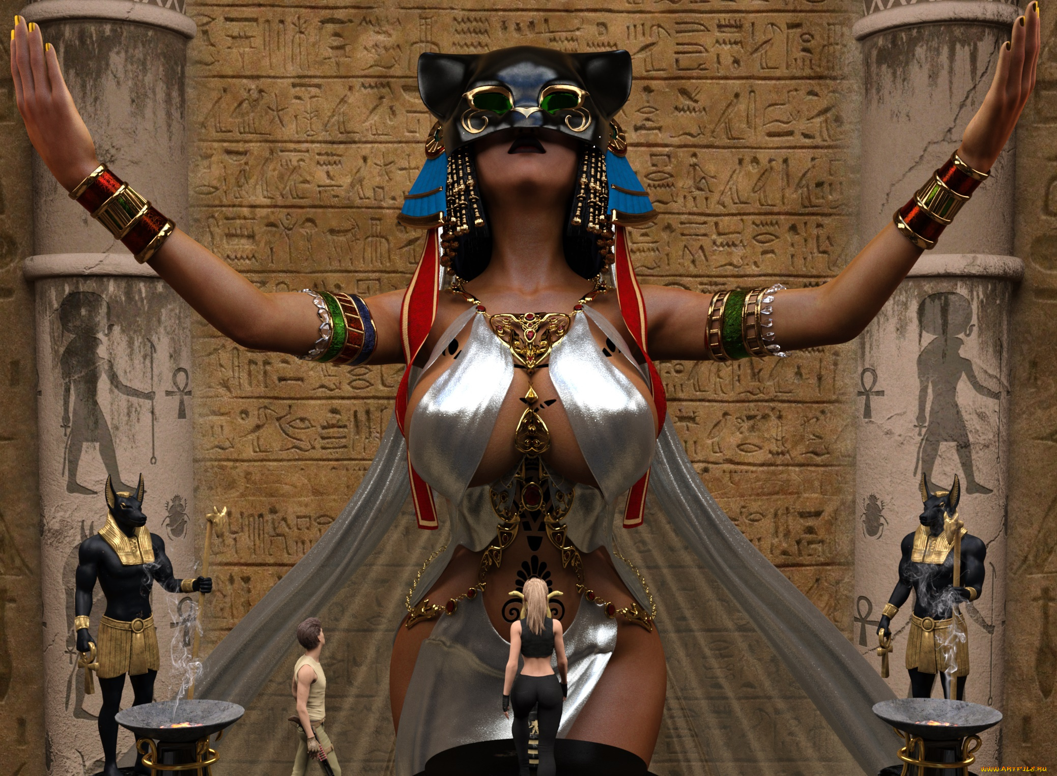 3д, графика, фантазия, , fantasy, девушка, фон, взгляд