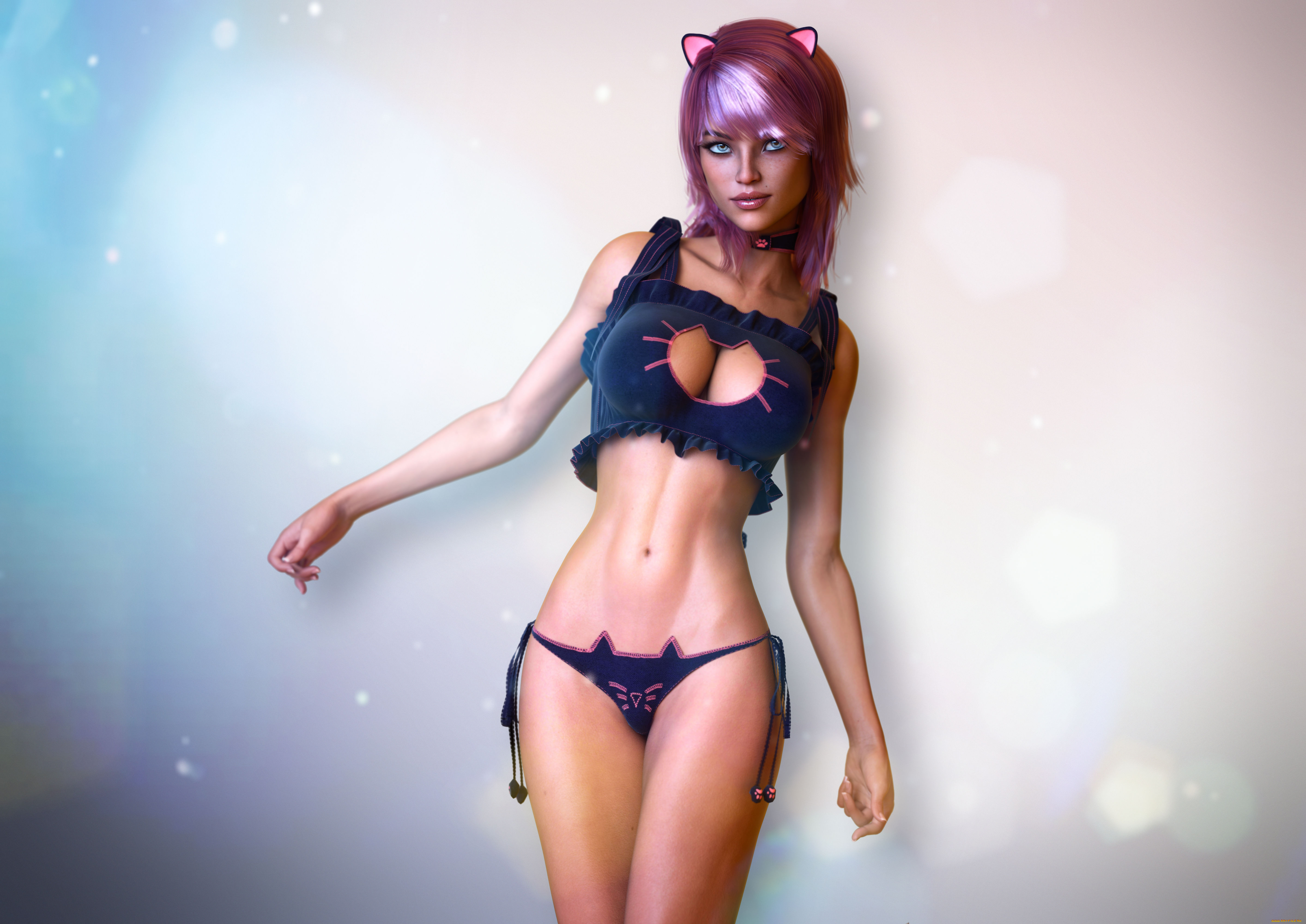 3д, графика, фантазия, , fantasy, фон, взгляд, девушка