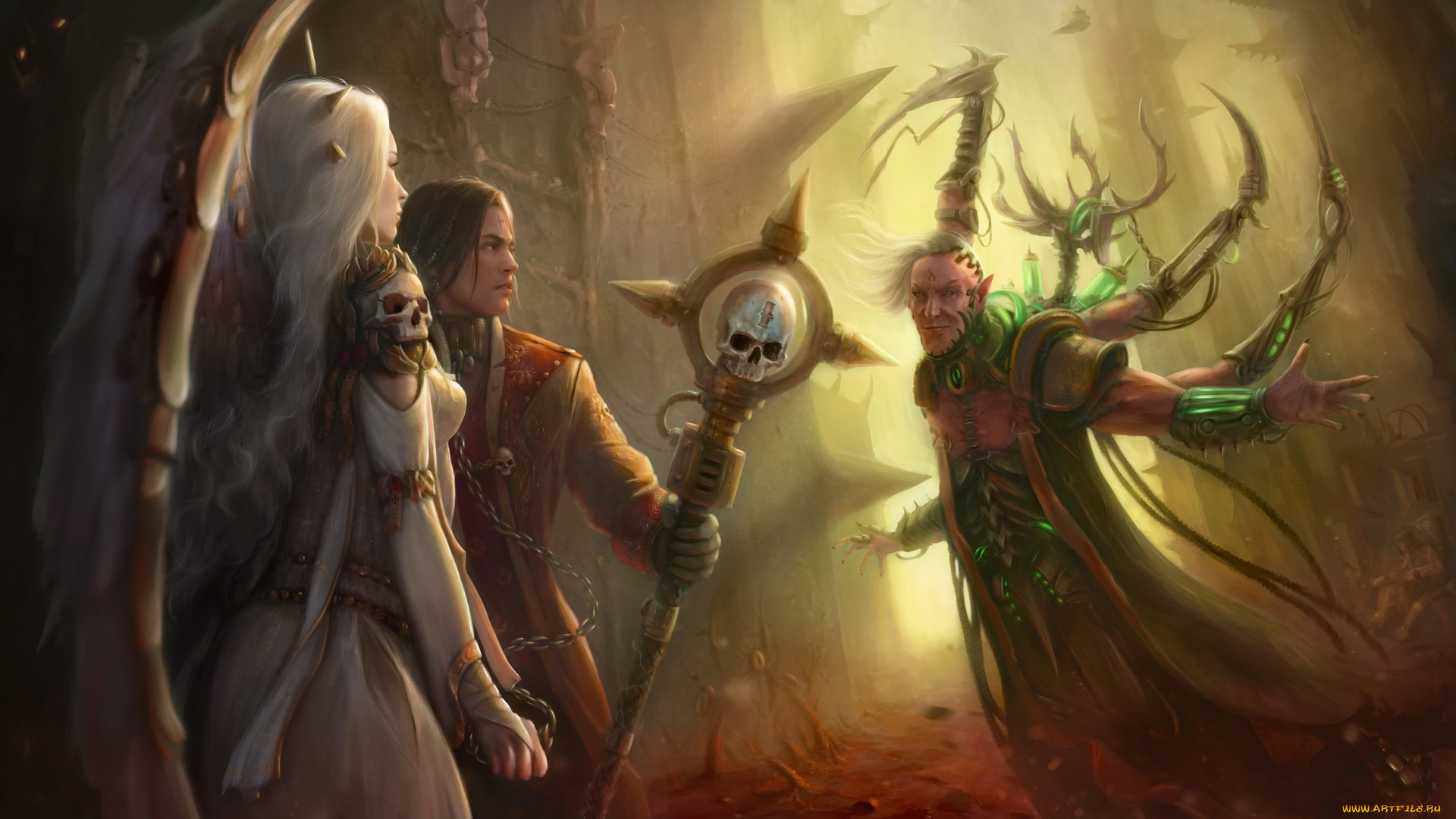 видео, игры, warhammer, 40k, девушка, мужчины, фон, униформа