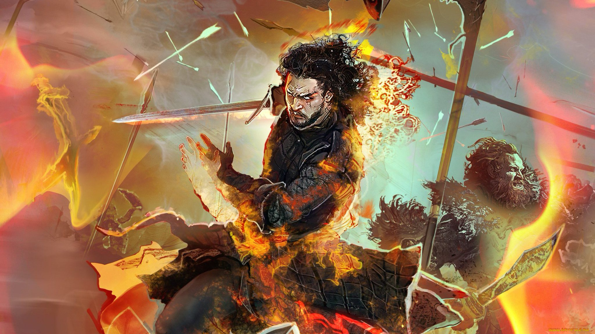 рисованное, кино, , мультфильмы, джон, сноу, битва