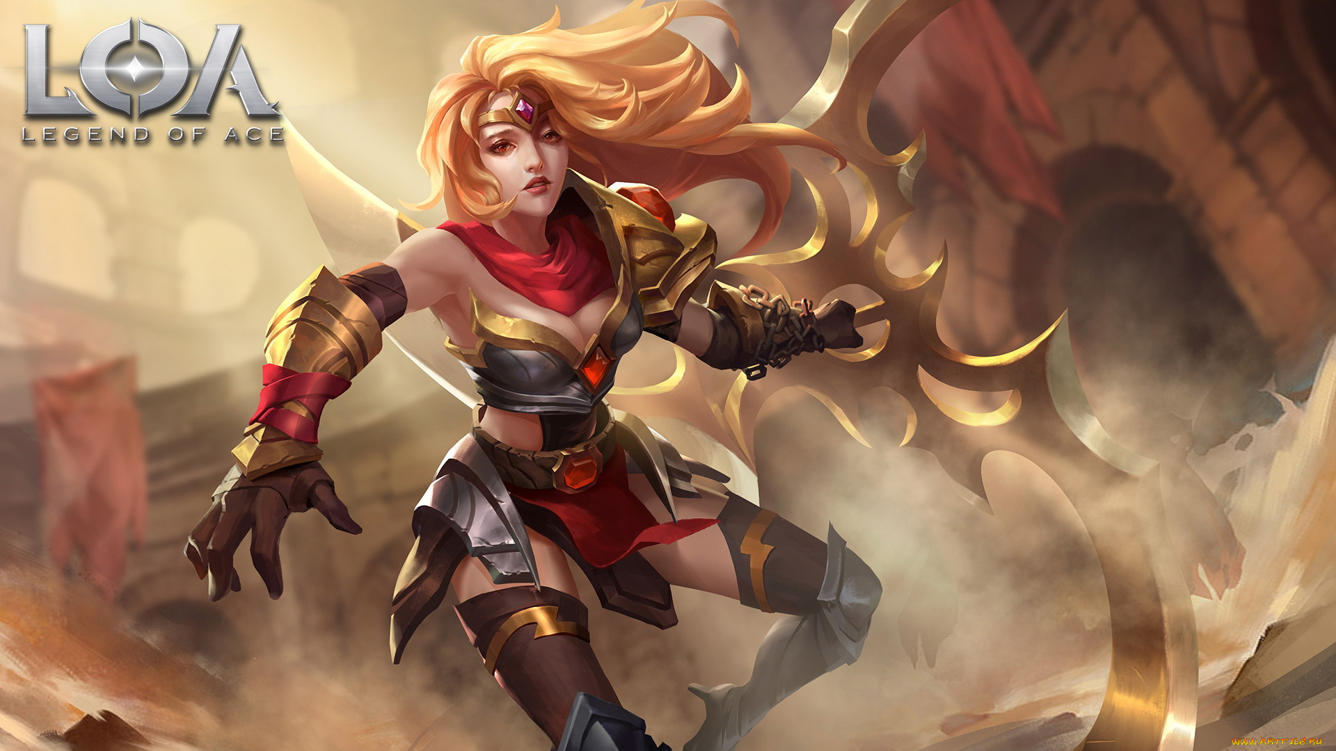 видео, игры, legend, of, ace, блондинка, оружие, замок