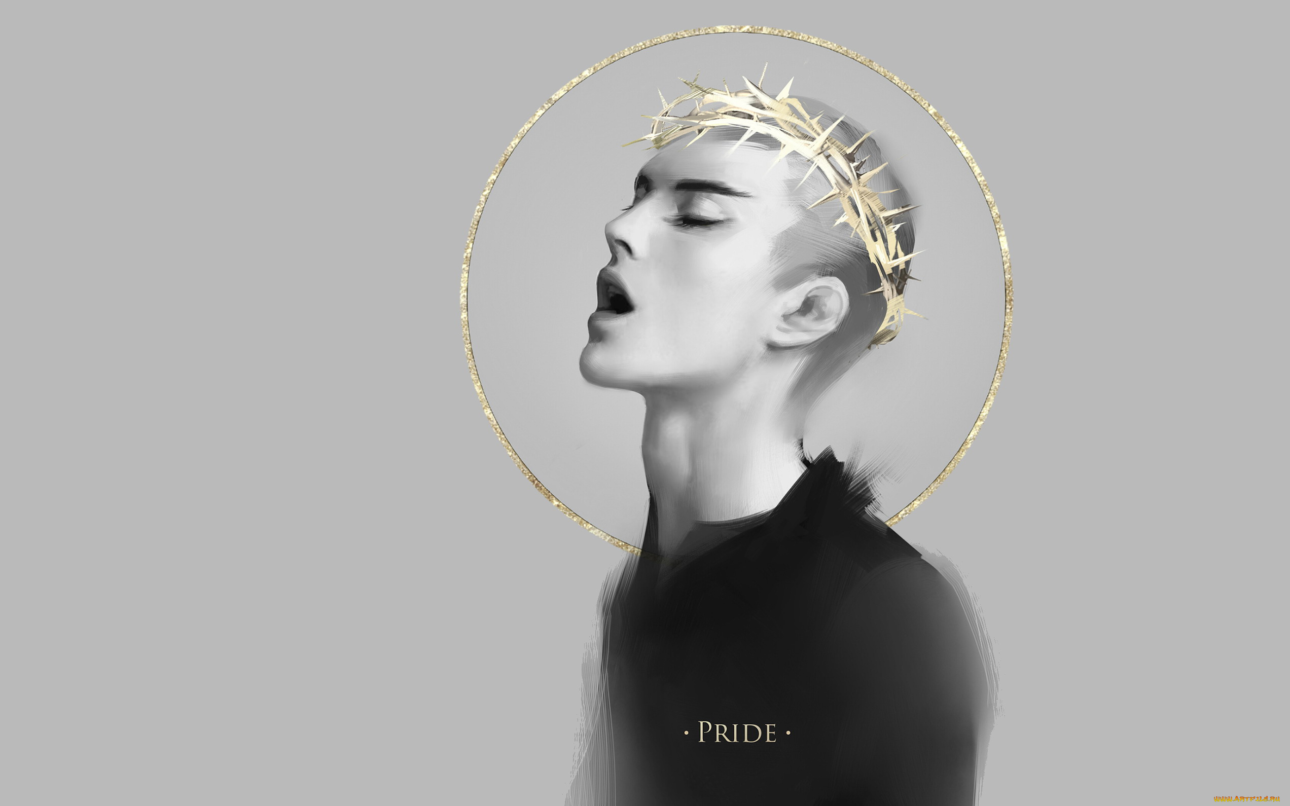 рисованное, люди, парень, венец, грех, гордыня