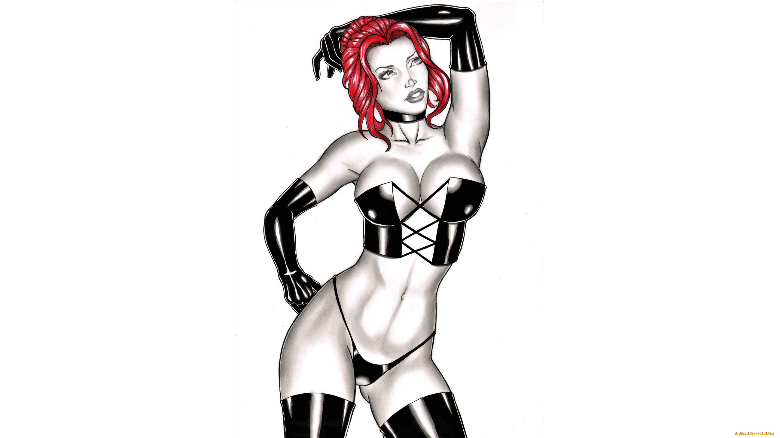 рисованное, elberty, oliveira, девушка, фон, корсет, перчатки