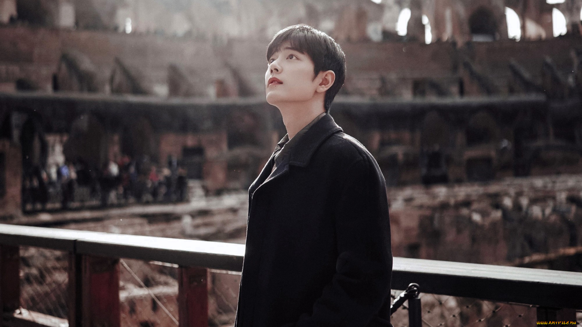 мужчины, xiao, zhan, актер, пальто, колизей