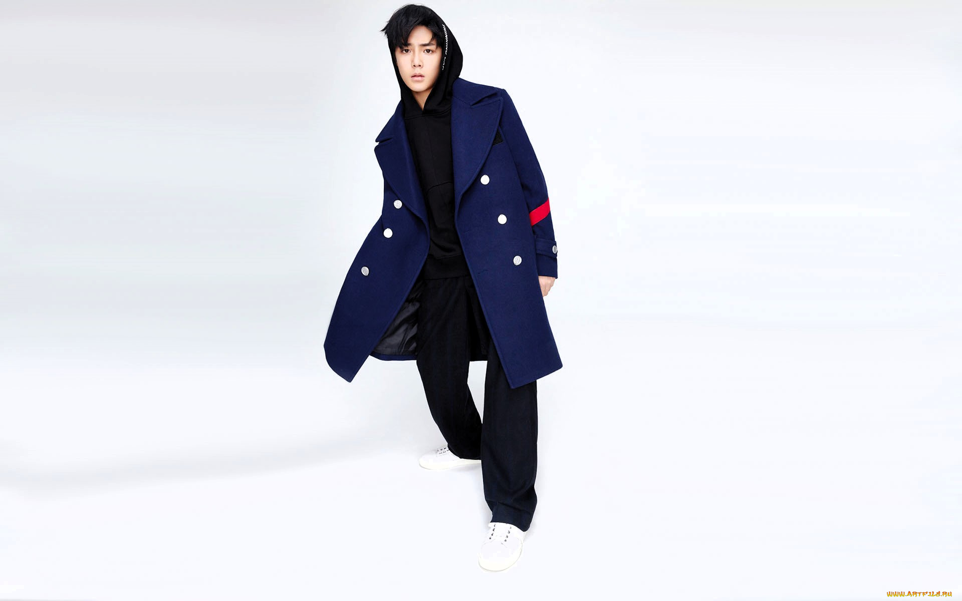 мужчины, hou, ming, hao, актер, пальто, капюшон
