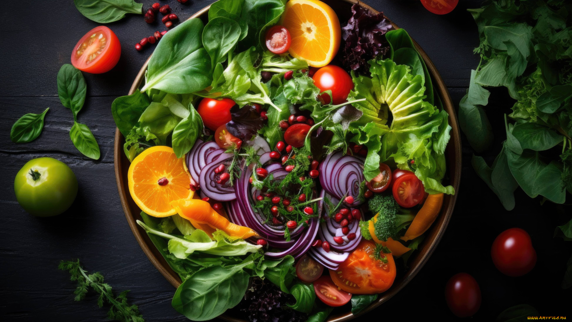 3д, графика, еда-, food, салат