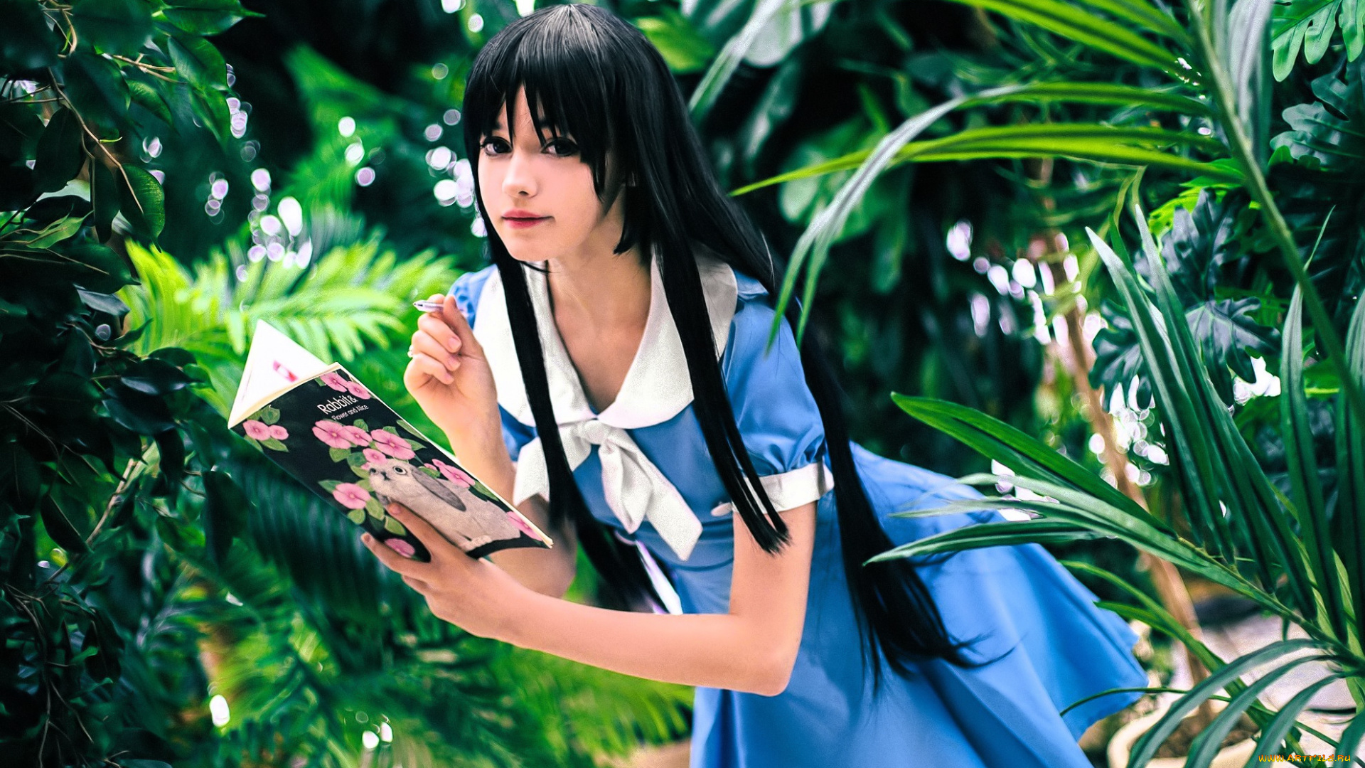 девушки, tenletters, образ, косплей, наряд, тетрадь, сад
