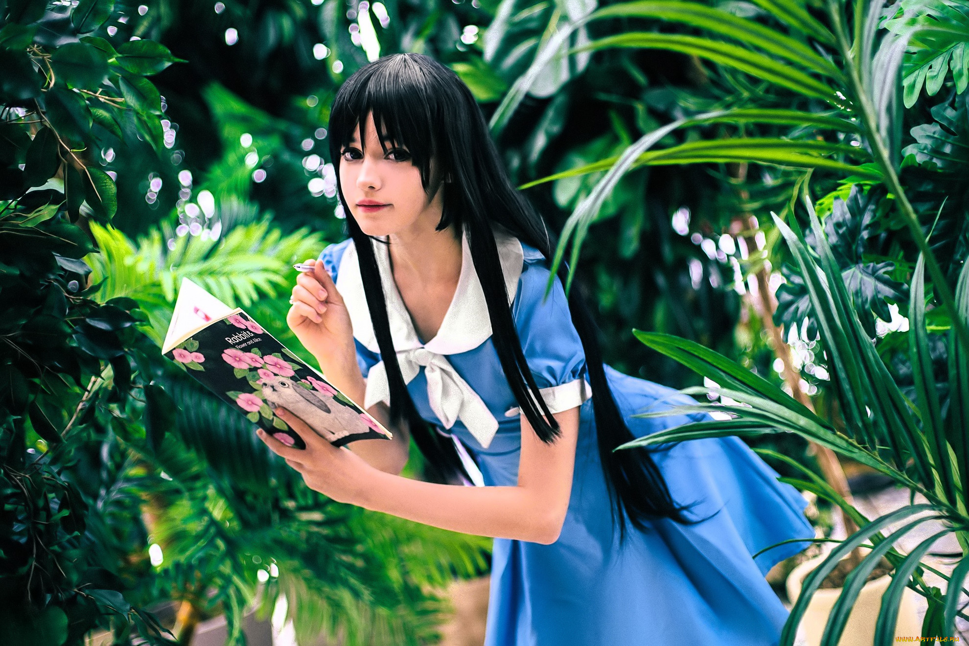 девушки, tenletters, образ, косплей, наряд, тетрадь, сад