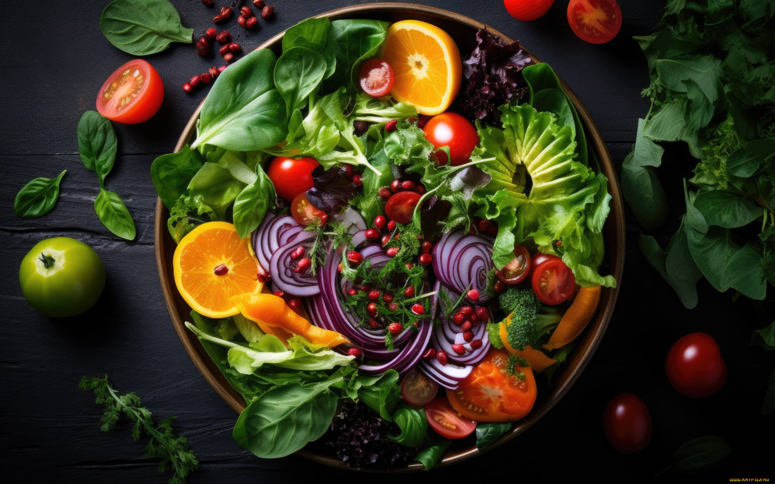 3д, графика, еда-, food, салат