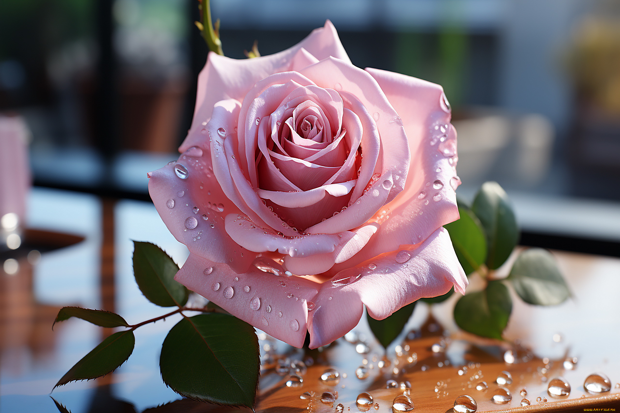 3д, графика, цветы, , flowers, роза, капли, макро